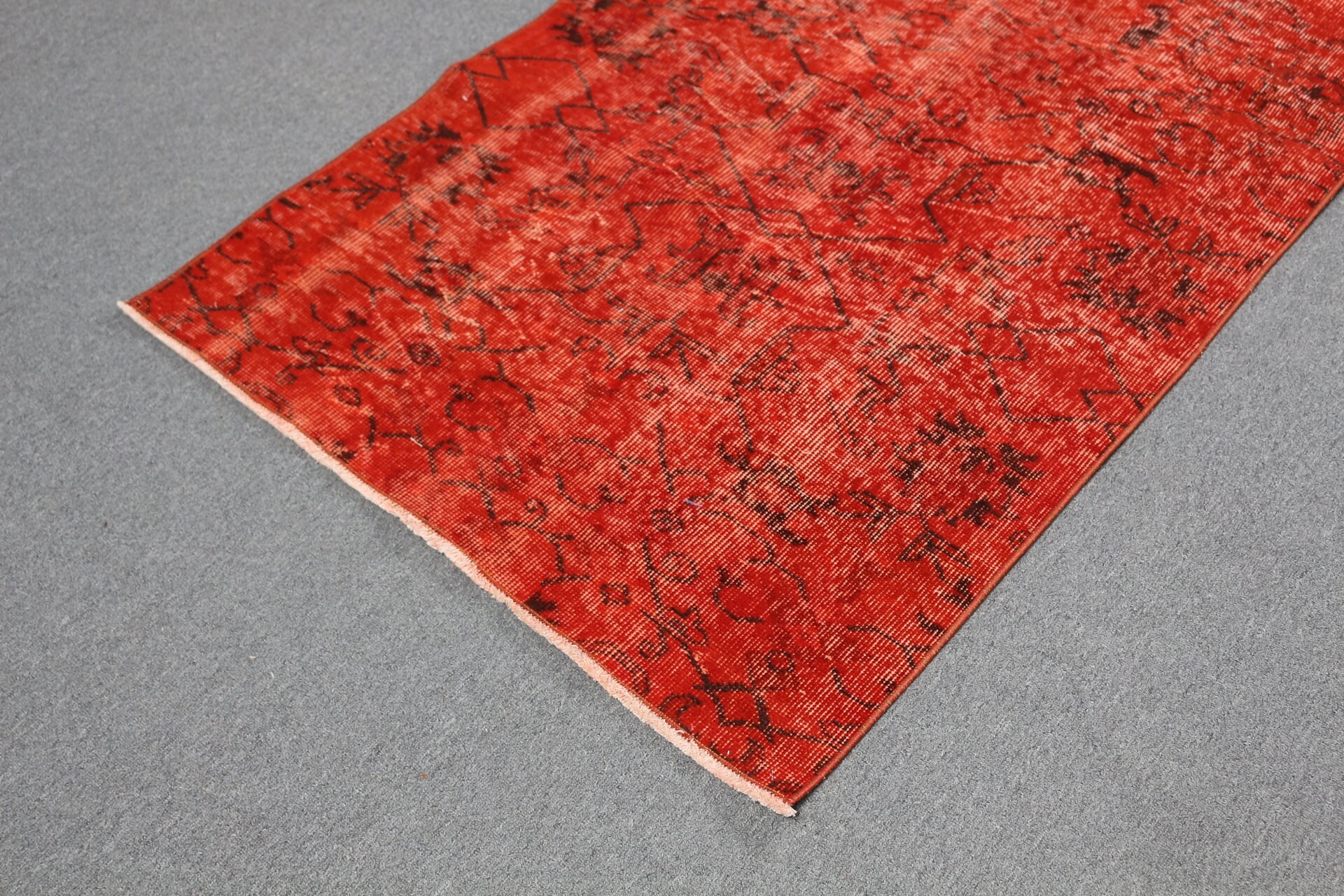 Turkish Rugs, Kitchen Rug, 3x6.5 ft Accent Rug, Home Decor Rug, Vintage Rugs, Wool Rug, Red Cool Rug, Rugs for Kitchen, Nursery Rug