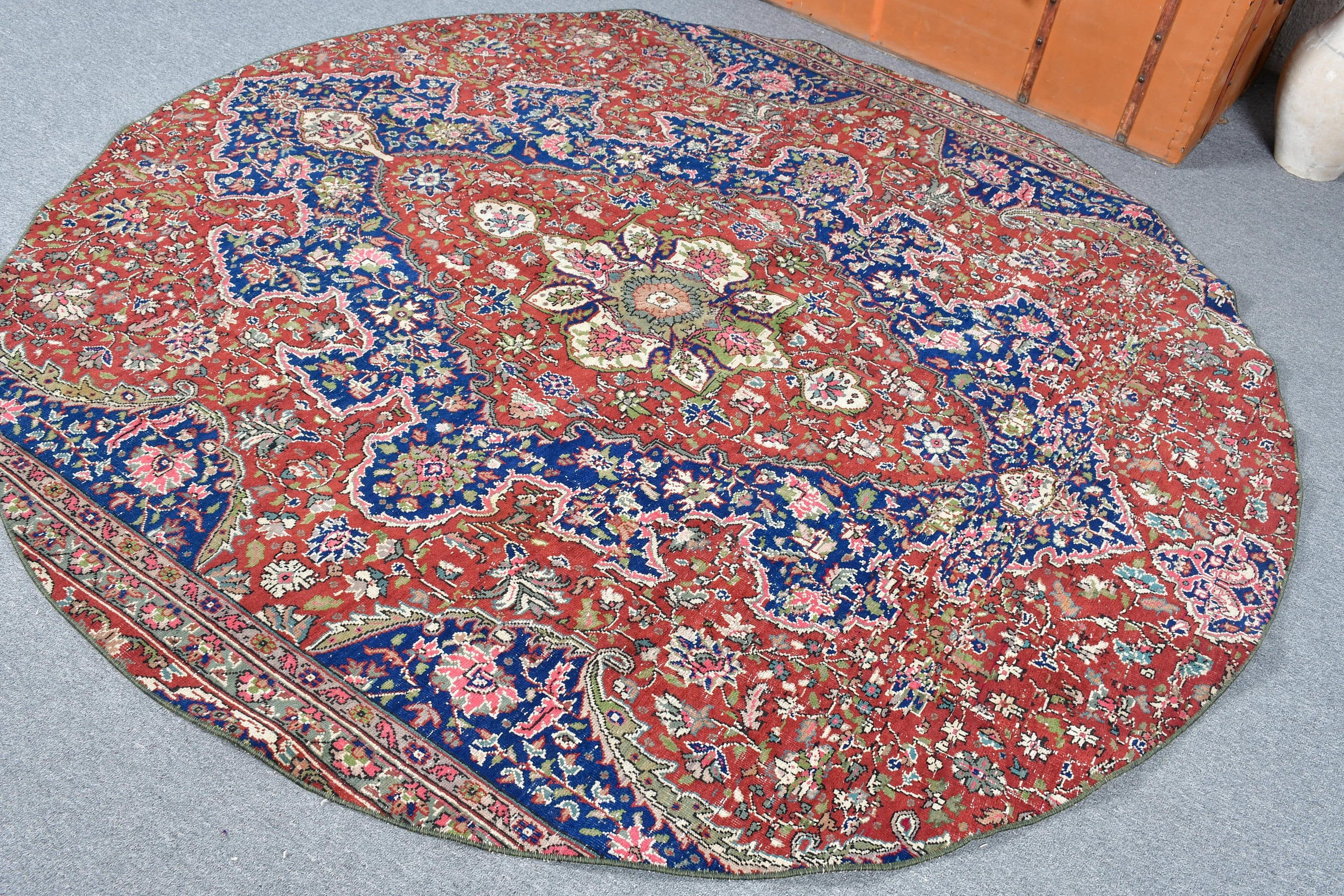 Vintage Halı, 6.2x6.2 ft Alan Halısı, Kahverengi Ev Dekor Halısı, Türk Halıları, Yurt Halısı, Antika Halılar, Çocuk Odası Halıları, Anadolu Halısı, İç Mekan Halısı