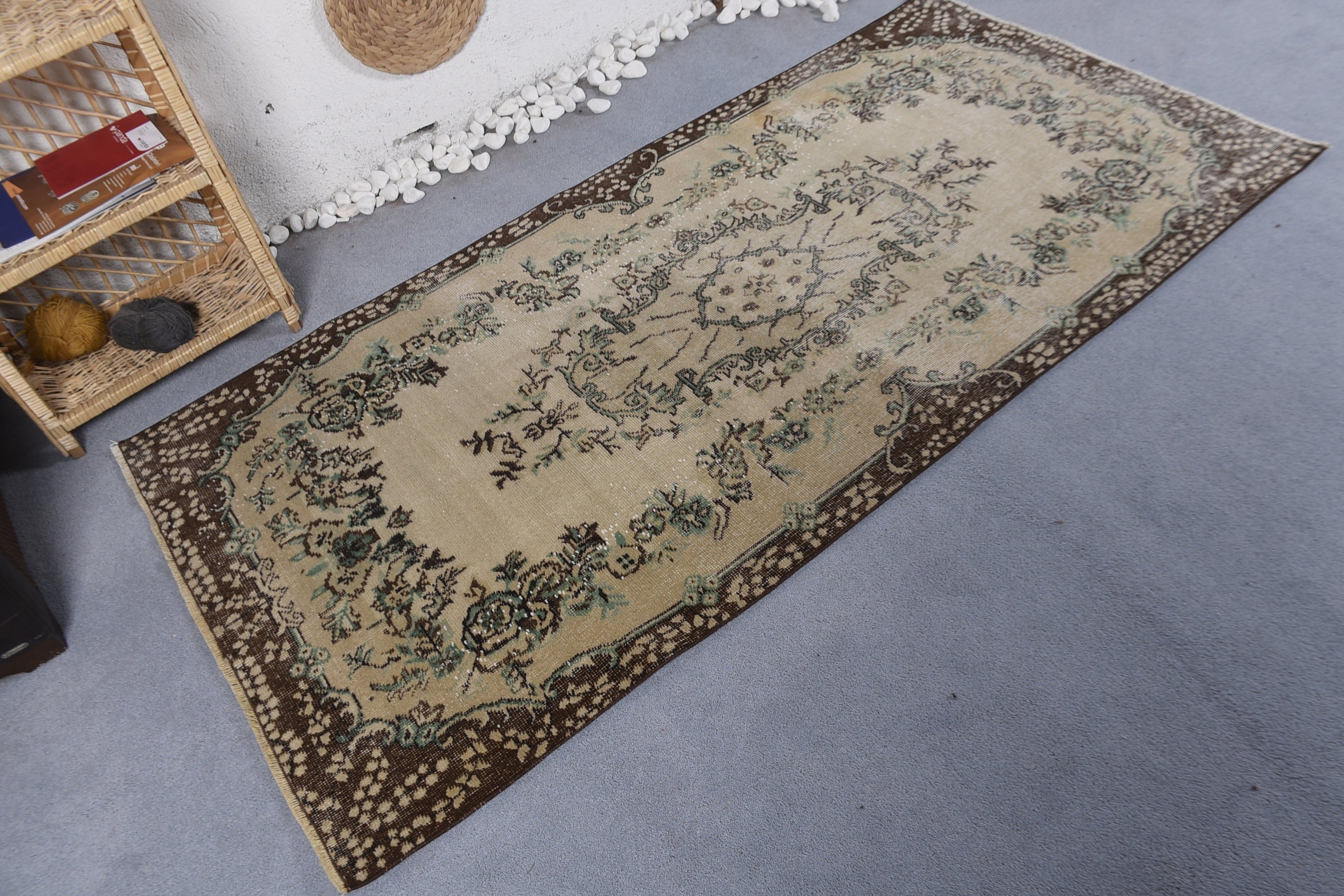 Beige Floor Rug, Old Rugs, Cool Rug, 3.5x7 ft Area Rug, Nursery Rug, Bedroom Rug, Turkish Rugs, Indoor Rug, Rugs for Kitchen, Vintage Rug