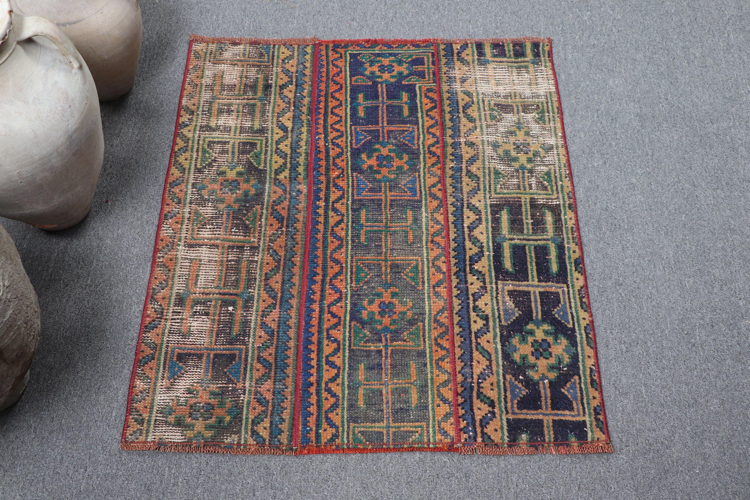 Vintage Halı, 2,6x2,9 ft Küçük Halılar, Giriş Halıları, Mutfak Halısı, Banyo Halısı, Havalı Halı, Fas Halıları, Türk Halıları, Yeşil Yatak Odası Halısı