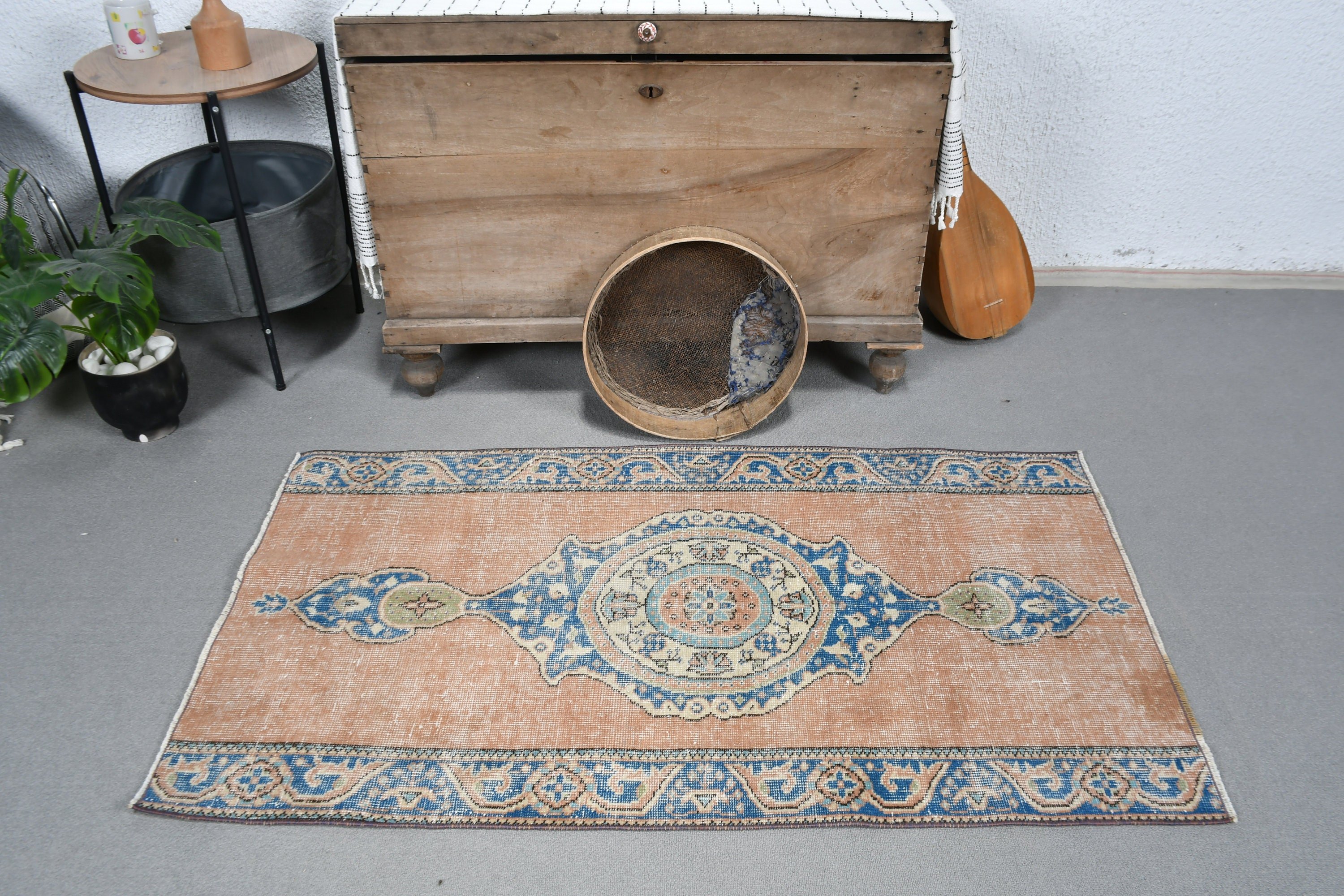 Oryantal Halı, Türk Halıları, Ofis Halısı, Duvara Asılı Halı, 2,7x4,7 ft Küçük Halı, Turuncu Antika Halılar, Vintage Halı, Araba Paspas Halıları, Oushak Halı