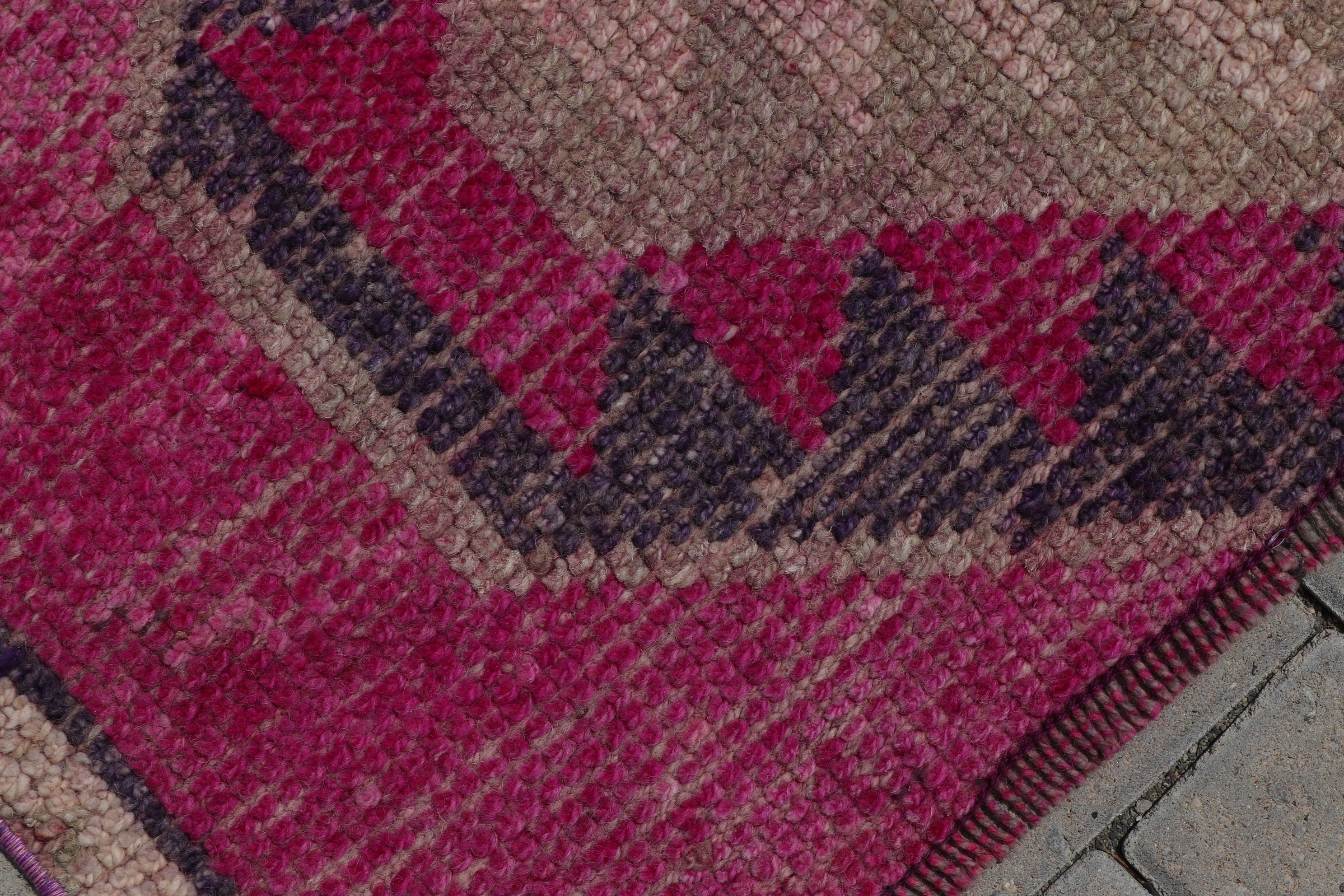 2.9x9 ft Runner Rug, Rugs for Corridor, Corridor Rug, Retro Rugs, Vintage Rug, Turkish Rug, Pink Oriental Rug, Moroccan Rugs