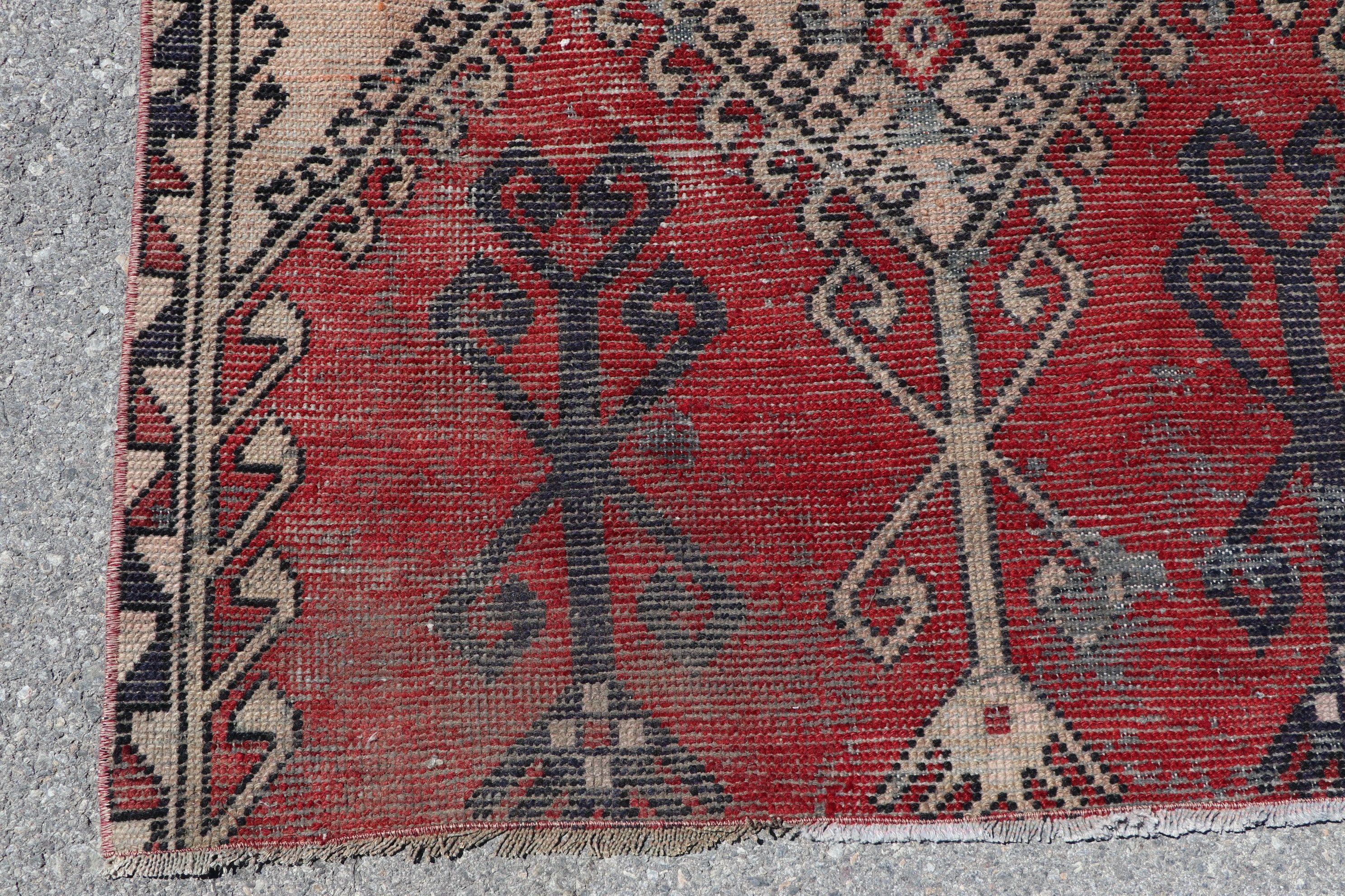 Türk Halıları, Fas Halıları, 3.5x9.1 ft Runner Halıları, Runner Halıları, Kırmızı Fas Halıları, Mutfak Halısı, Etnik Halı, Vintage Halı