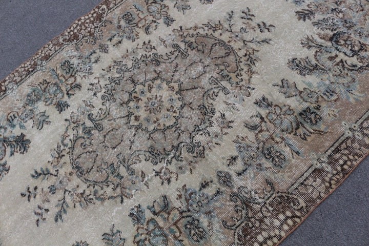 5.1x8.3 ft Large Rug, Vintage Rug, Moroccan Rug, Salon Rugs, Living Room Rugs, Turkish Rug, Art Rugs, Floor Rug, Beige Anatolian Rug