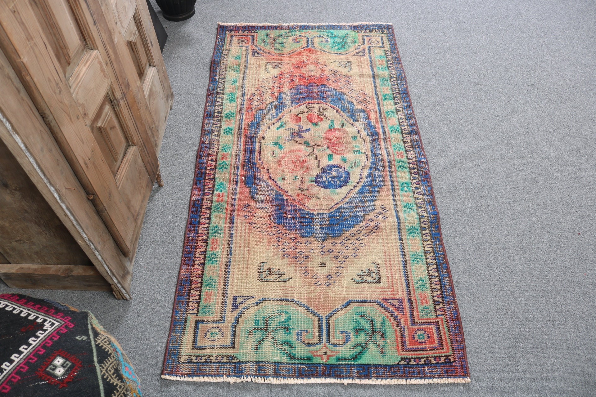 Nursery Rug, Statement Rug, Boho Rug, Luxury Rug, Turkish Rug, Vintage Rug, Small Vintage Rug, Orange Moroccan Rugs, 2.6x5.1 ft Small Rugs