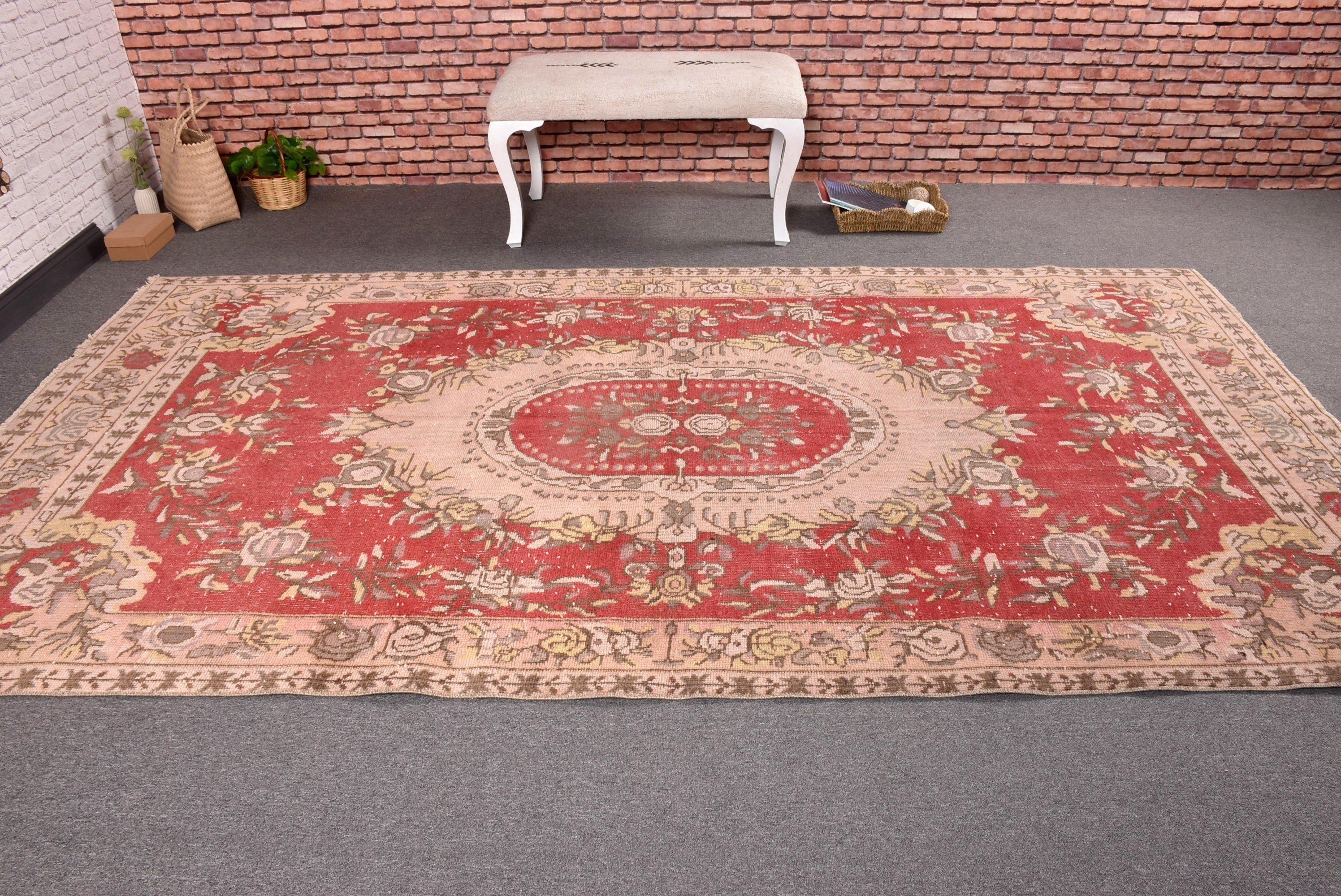 Large Oushak Rugs, Vintage Rug, Handwoven Rug, Turkish Rug, Beige Antique Rugs, Modern Rugs, 5.4x10.2 ft Large Rug, Bedroom Rugs, Floor Rug