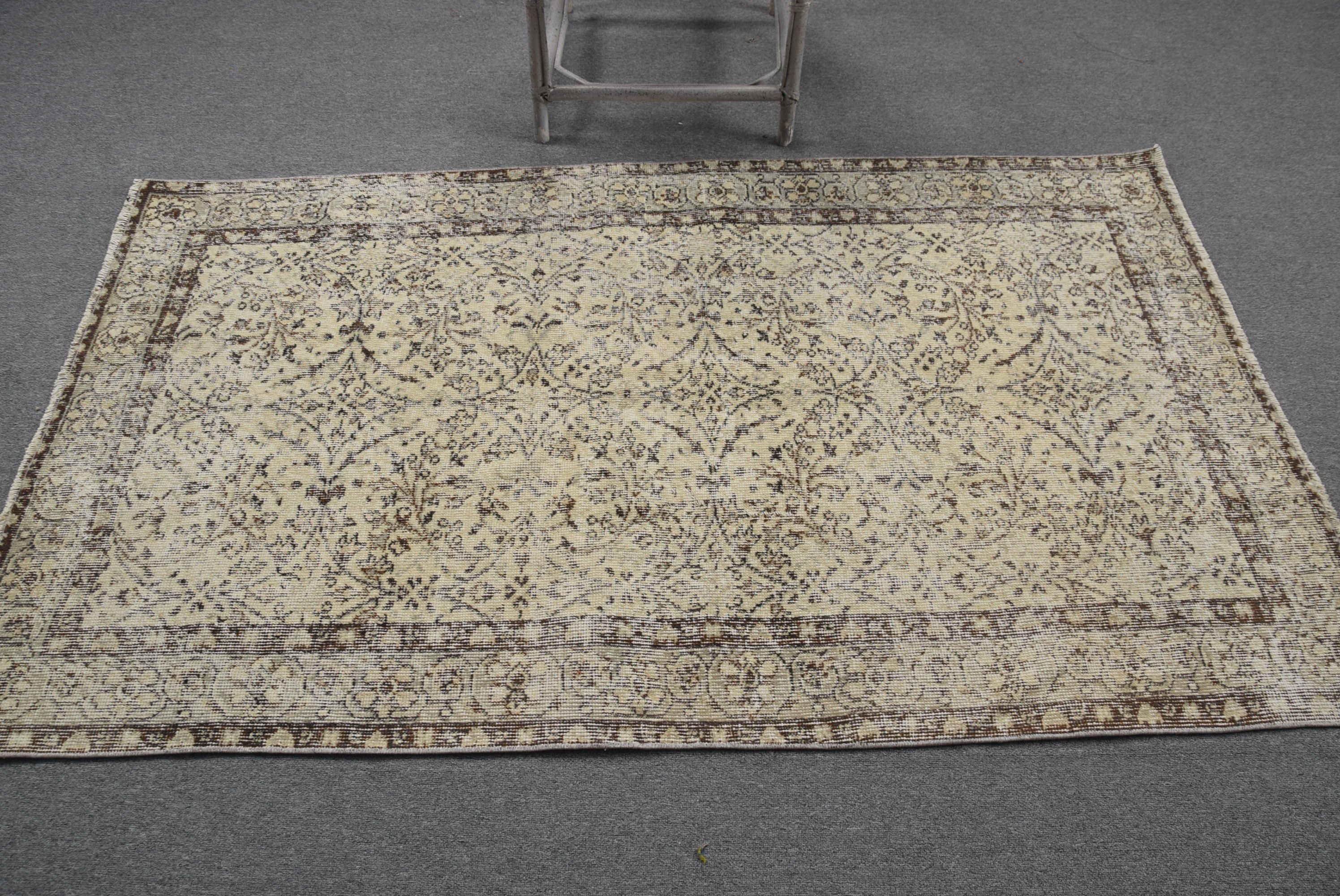 Mutfak Halısı, Türk Halısı, Yatak Odası Halıları, 3,7x6,4 ft Aksan Halısı, Bohem Halısı, Çocuk Halısı, Vintage Halı, Bej Ev Dekorasyonu Halıları, Anadolu Halısı