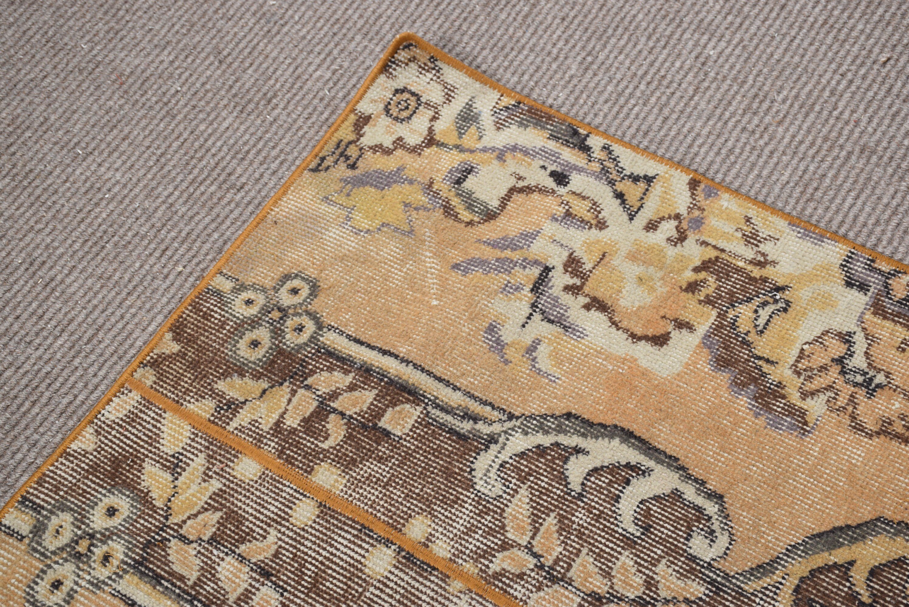 Kitchen Rugs, Bedroom Rug, Rugs for Kitchen, Beige Anatolian Rug, Vintage Rug, Cool Rugs, Bath Rug, 2.5x2.8 ft Small Rug, Turkish Rug