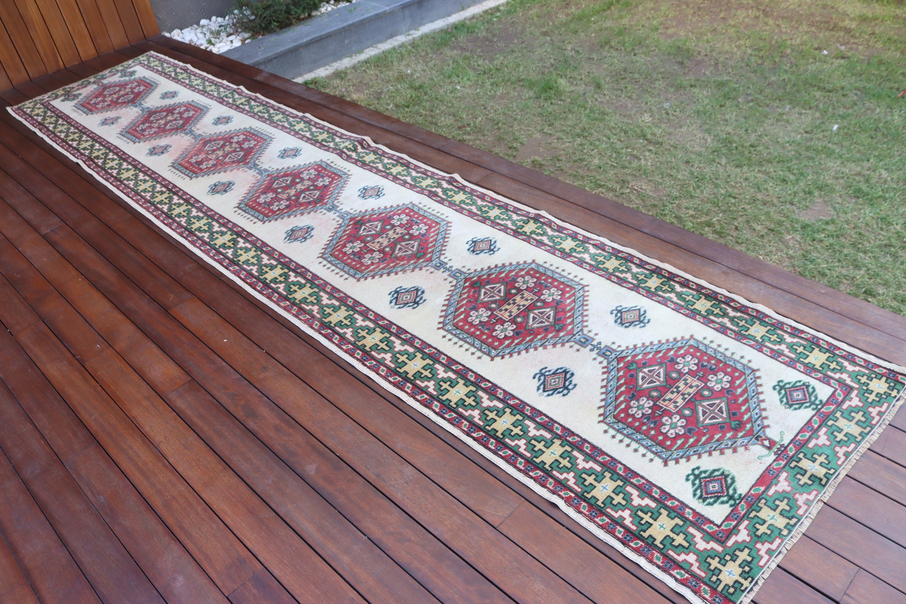 2.6x12.5 ft Runner Halı, Koridor Halıları, Beni Ourain Runner Halıları, Ev Dekorasyonu Halısı, Bej Soğuk Halı, Türk Halıları, Vintage Halı, Yün Halı