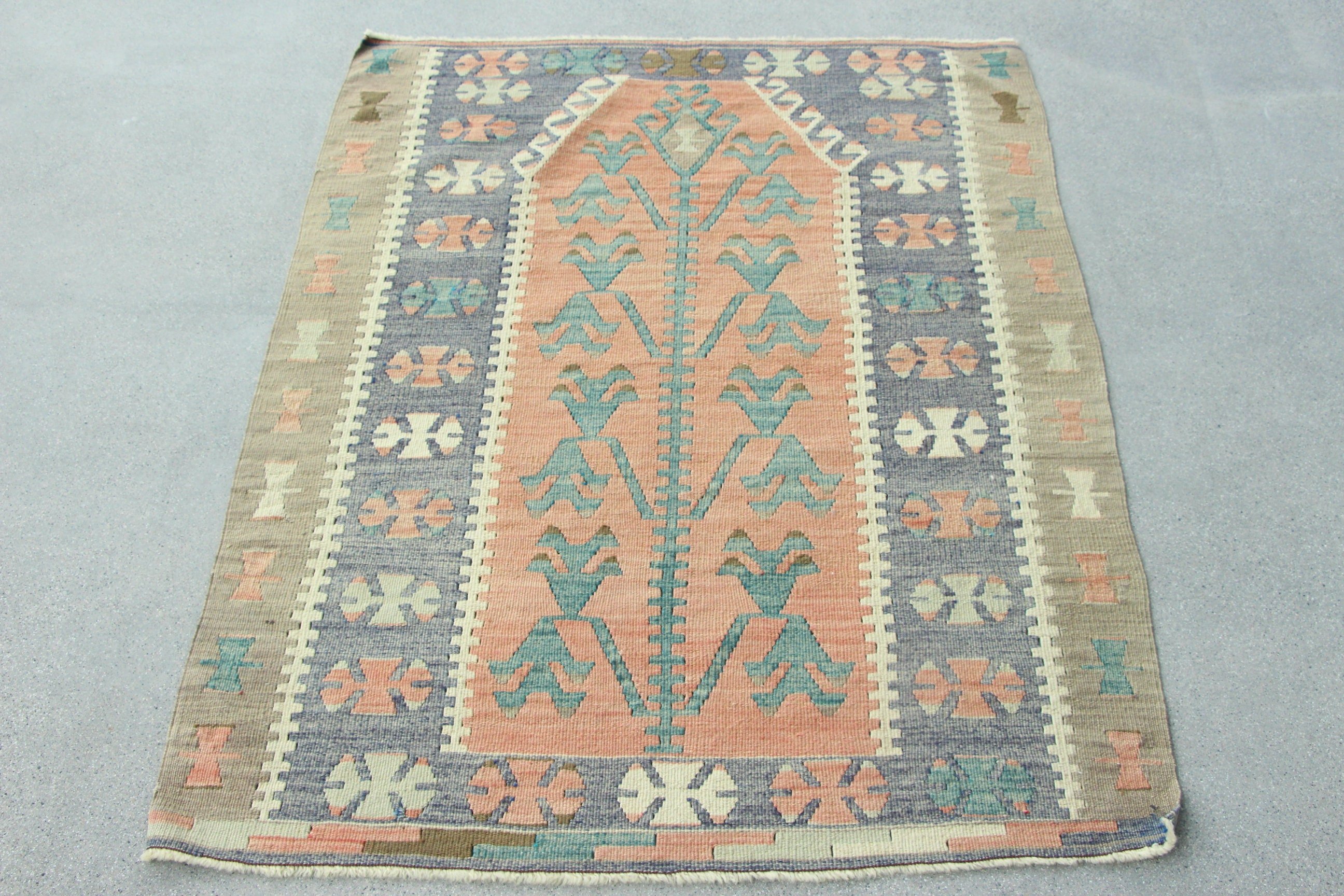 Vintage Rugs, Door Mat Rug, Oushak Rugs, Home Decor Rug, Rugs for Bath, Beige Cool Rugs, Kitchen Rugs, Turkish Rug, 3x3.9 ft Small Rugs
