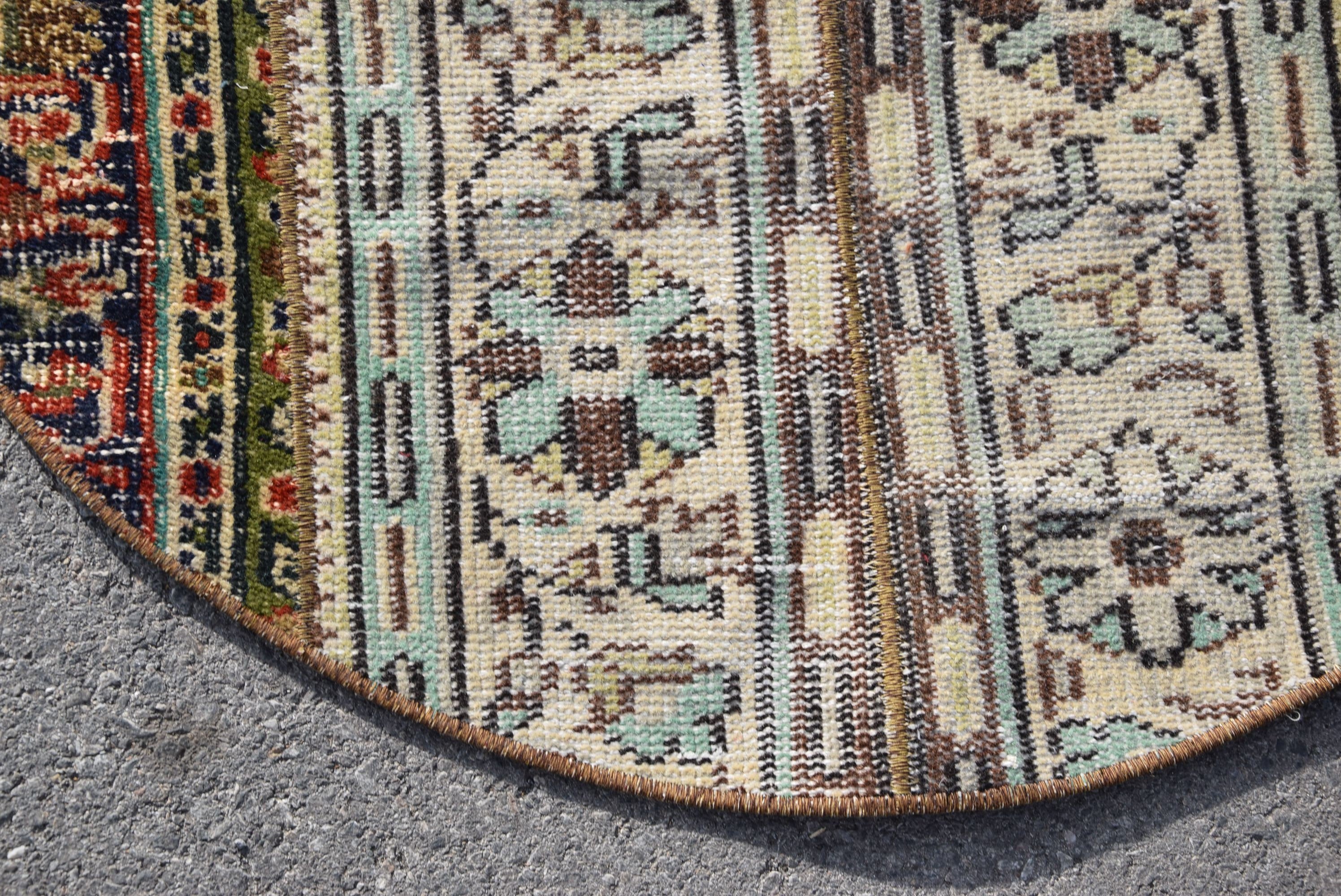 Oriental Rug, Rugs for Door Mat, 3x3 ft Small Rugs, Vintage Rug, Beige Oriental Rug, Antique Rugs, Kitchen Rugs, Door Mat Rug, Turkish Rug