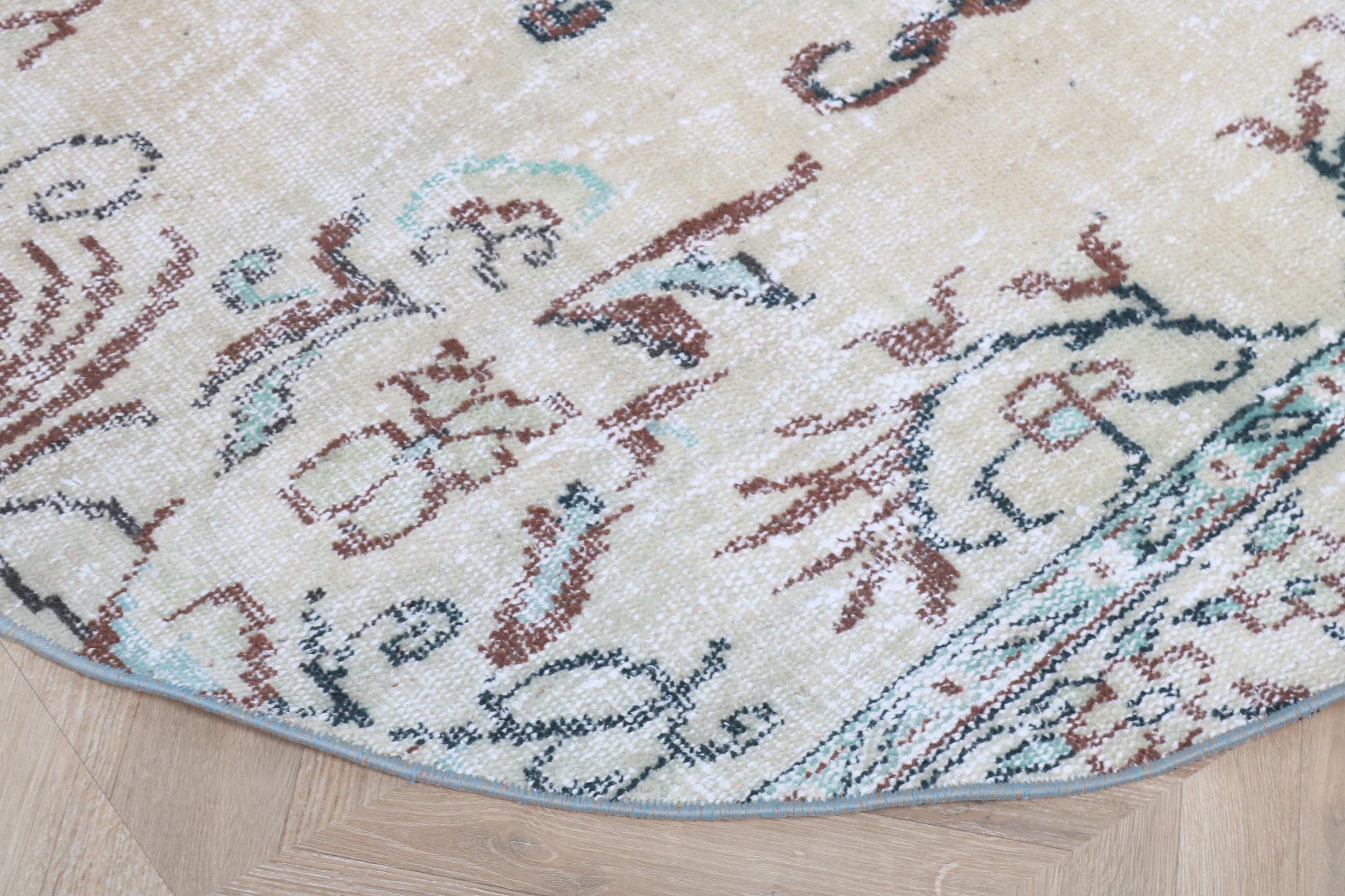 Cool Rugs, Beige  4x4 ft Accent Rug, Turkish Rug, Turkey Rug, Bedroom Rugs, Vintage Rugs, Boho Accent Rugs, Vintage Accent Rug