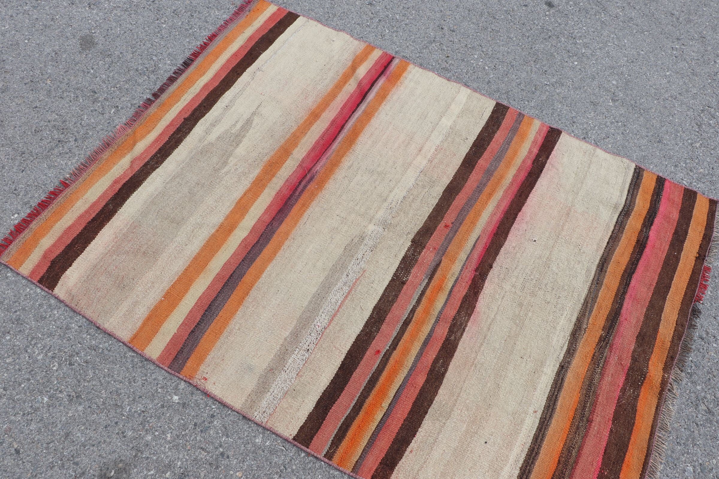 Bej Yün Kilim, Uşak Kilim, Yatak odası Kilim, Ev Kilim, Ev Kilim, Yatak odası Kilim, Yatak odası Kilim, Türk Kilim, 108x147 cm Antre Kilim