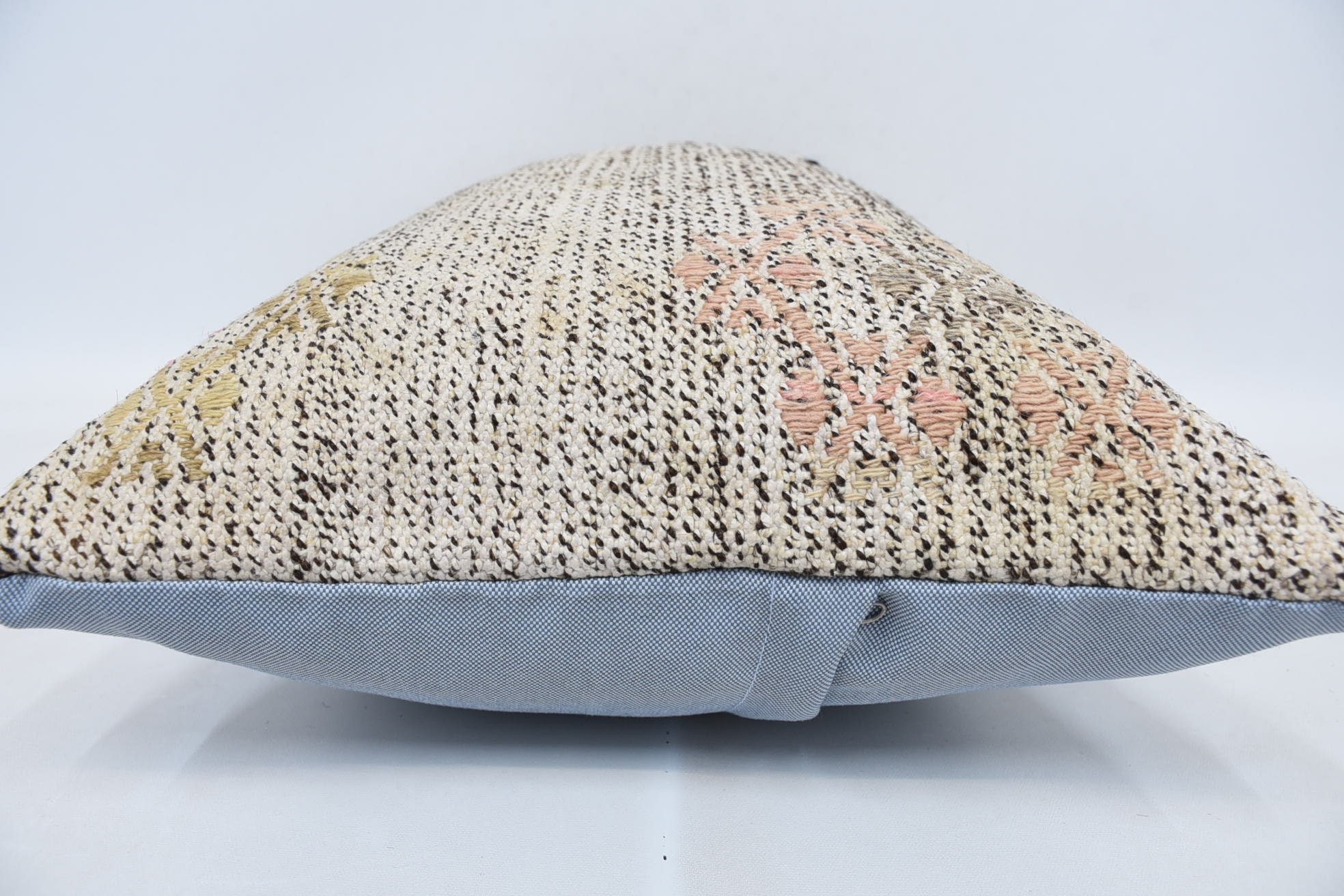 Vintage Kilim Throw Pillow, Sofa Cushion Cover, Turkish Pillow, 16"x24" White Cushion Cover, Aesthetic Pillow Sham, Pillow for Couch