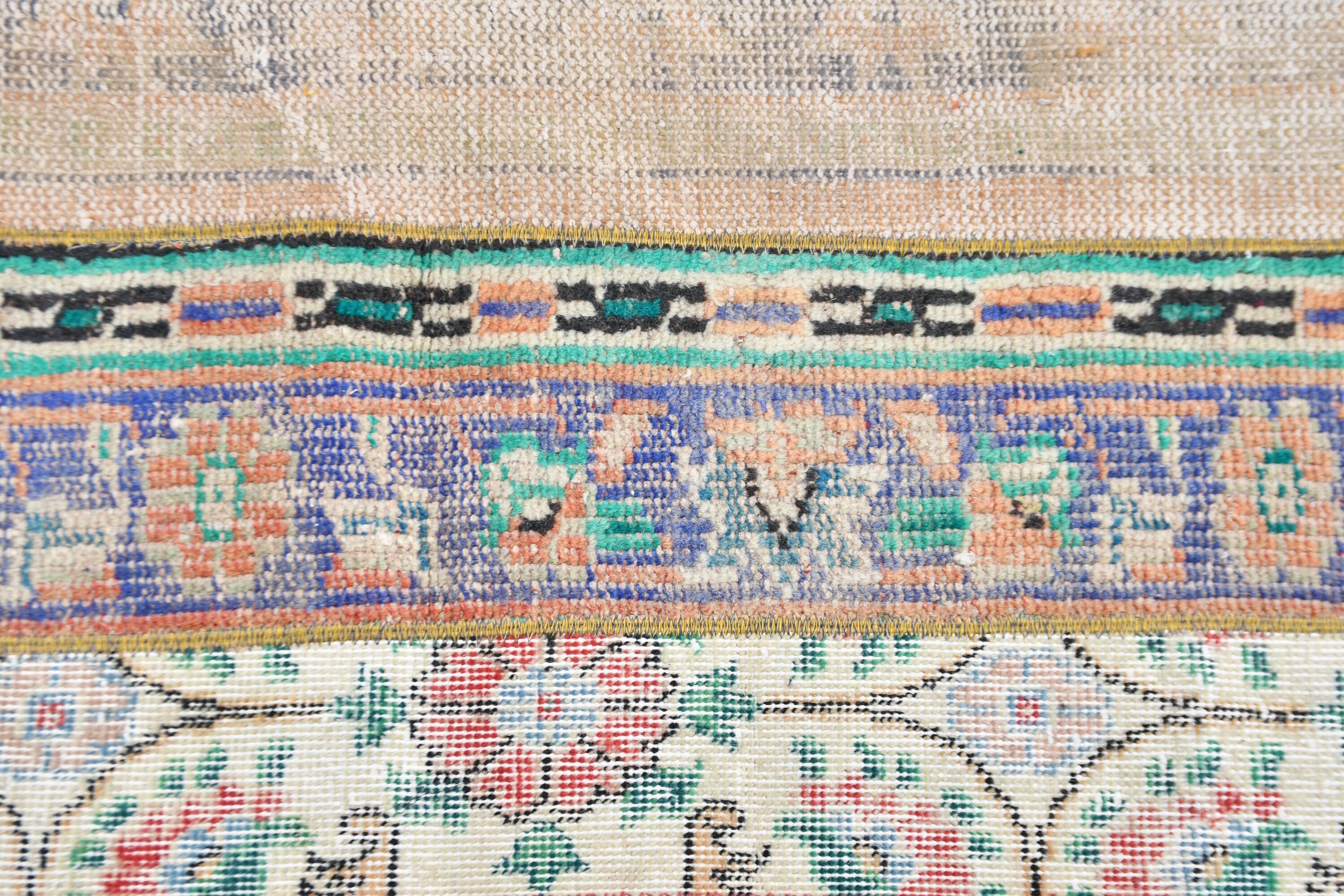 Kitchen Rug, 1.9x4.8 ft Small Rug, Rugs for Entry, Floor Rug, Wool Bath Mat Rugs, Bath Rug, Cool Rugs, Turkish Rug, Art Rug, Vintage Rugs