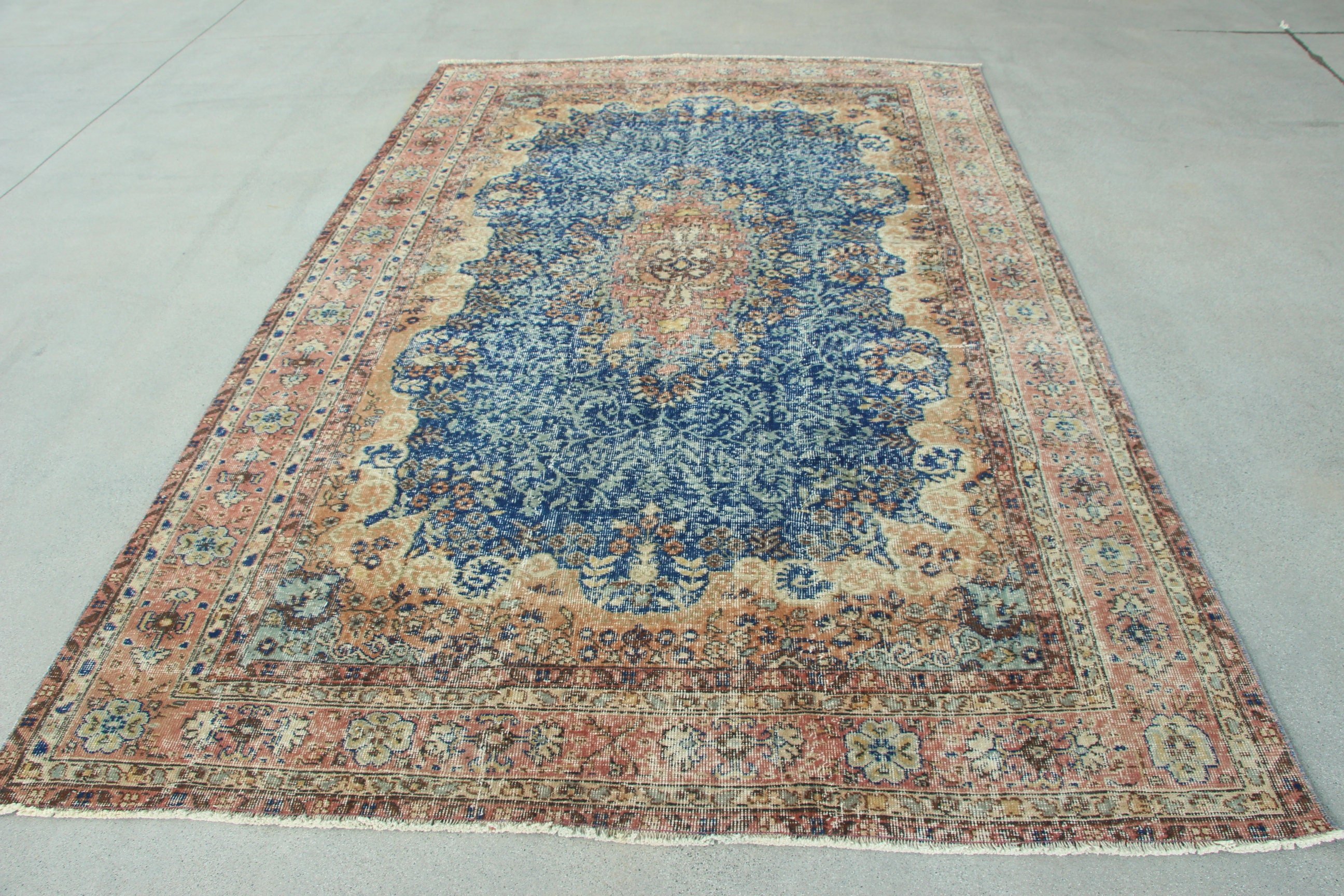 Türk Halısı, Vintage Halı, Yemek Odası Halıları, Mavi Açıklama Halıları, 6,2x9,9 ft Büyük Halı, Modern Halı, Havalı Halılar, Büyük Boho Halısı, Mutfak Halısı