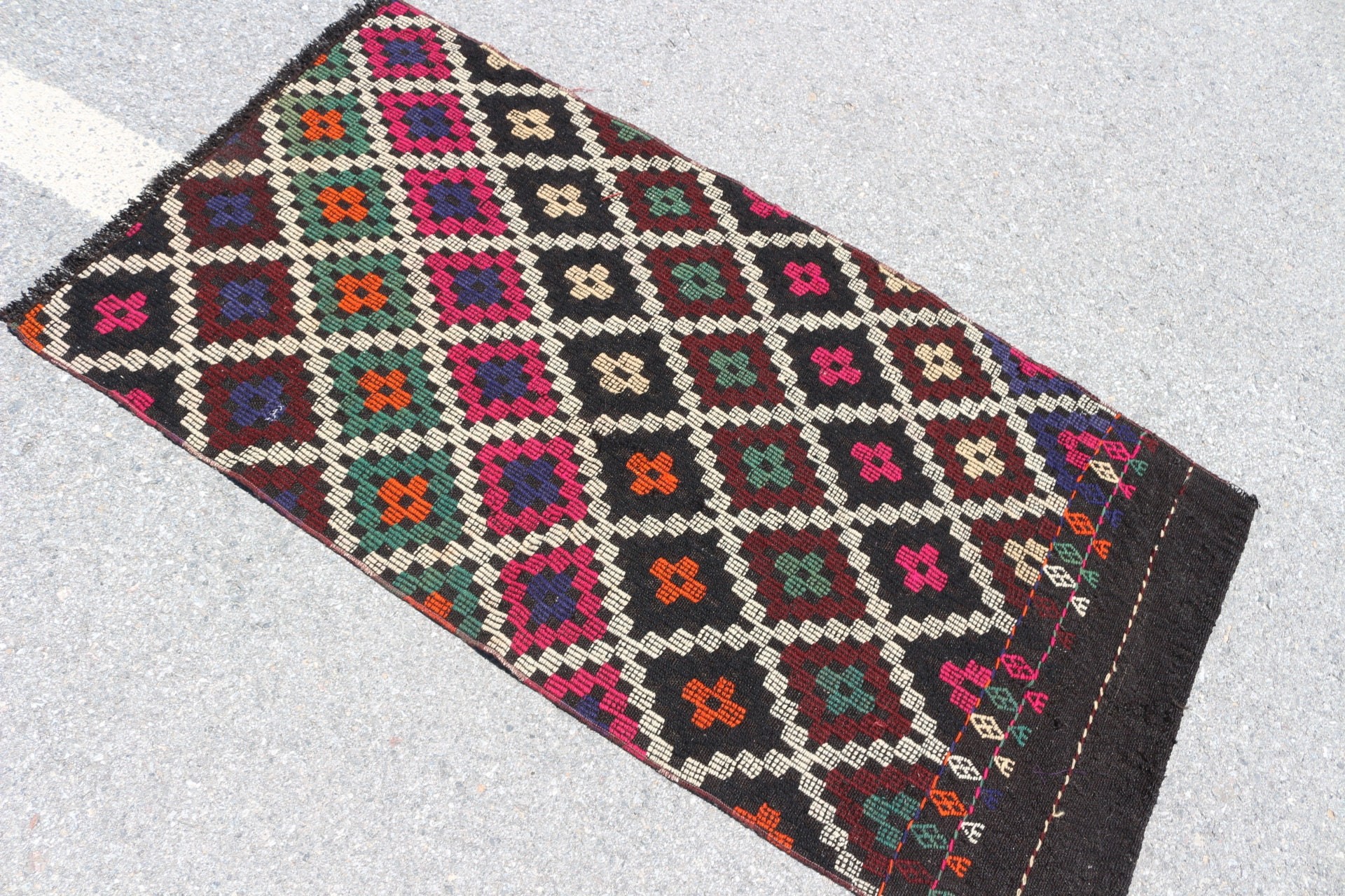 Vintage Halı, Yatak Odası Halısı, Türk Halıları, Kahverengi 2.6x5 ft Küçük Halılar, Kilim, Duvara Asılı Halılar, Anadolu Halıları