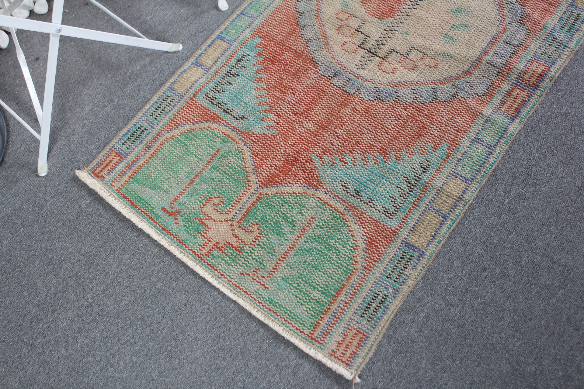 Oushak Rug, Vintage Rug, Bathroom Rug, Entry Rugs, Orange Home Decor Rugs, Wool Rug, Turkish Rugs, 2.3x4.4 ft Small Rugs, Rugs for Bedroom