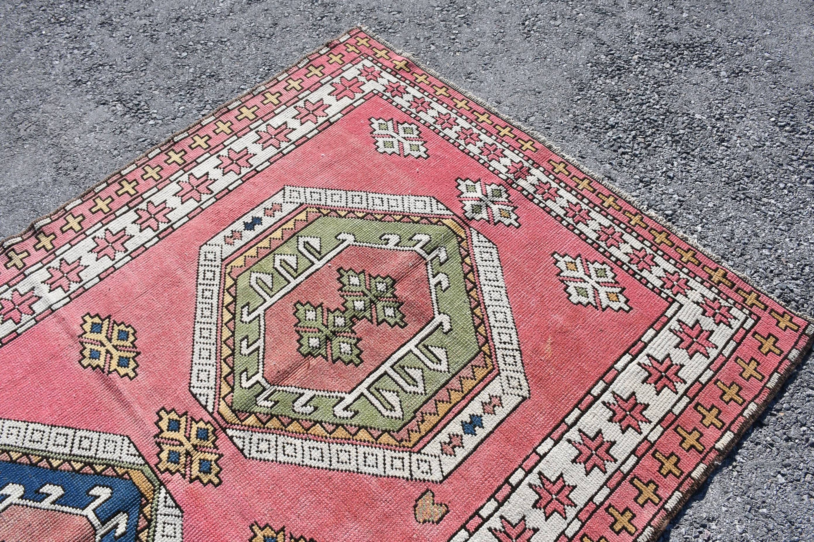 5.1x7.9 ft Large Rugs, Moroccan Rug, Bedroom Rug, Turkish Rug, Pink Cool Rugs, Vintage Rugs, Salon Rug, Rugs for Living Room, Wool Rug