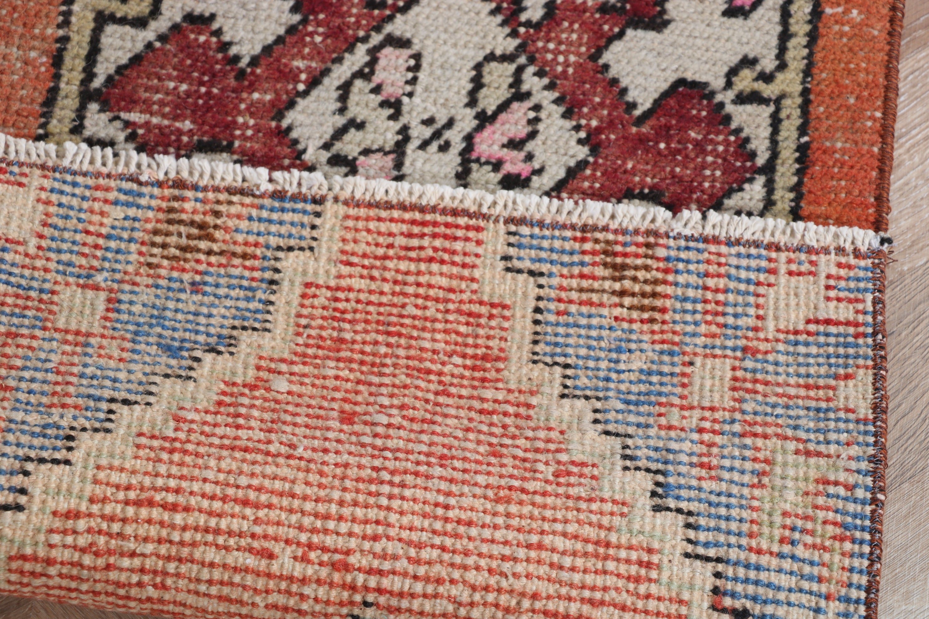 Anadolu Halısı, Araba Mat Halısı, Boho Halıları, Vintage Halı, 1.2x3 ft Küçük Halı, Küçük Vintage Halılar, Turuncu Lüks Halı, Giriş Kilimleri, Türk Halısı