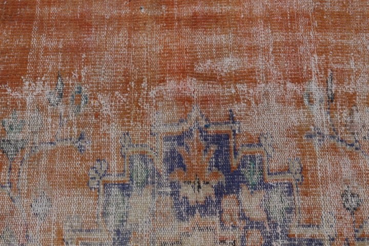 Turkish Rug, Kitchen Rug, Oriental Rug, Hallway Rug, Rugs for Runner, Muted Rug, Orange  2.5x8.5 ft Runner Rug, Vintage Rugs