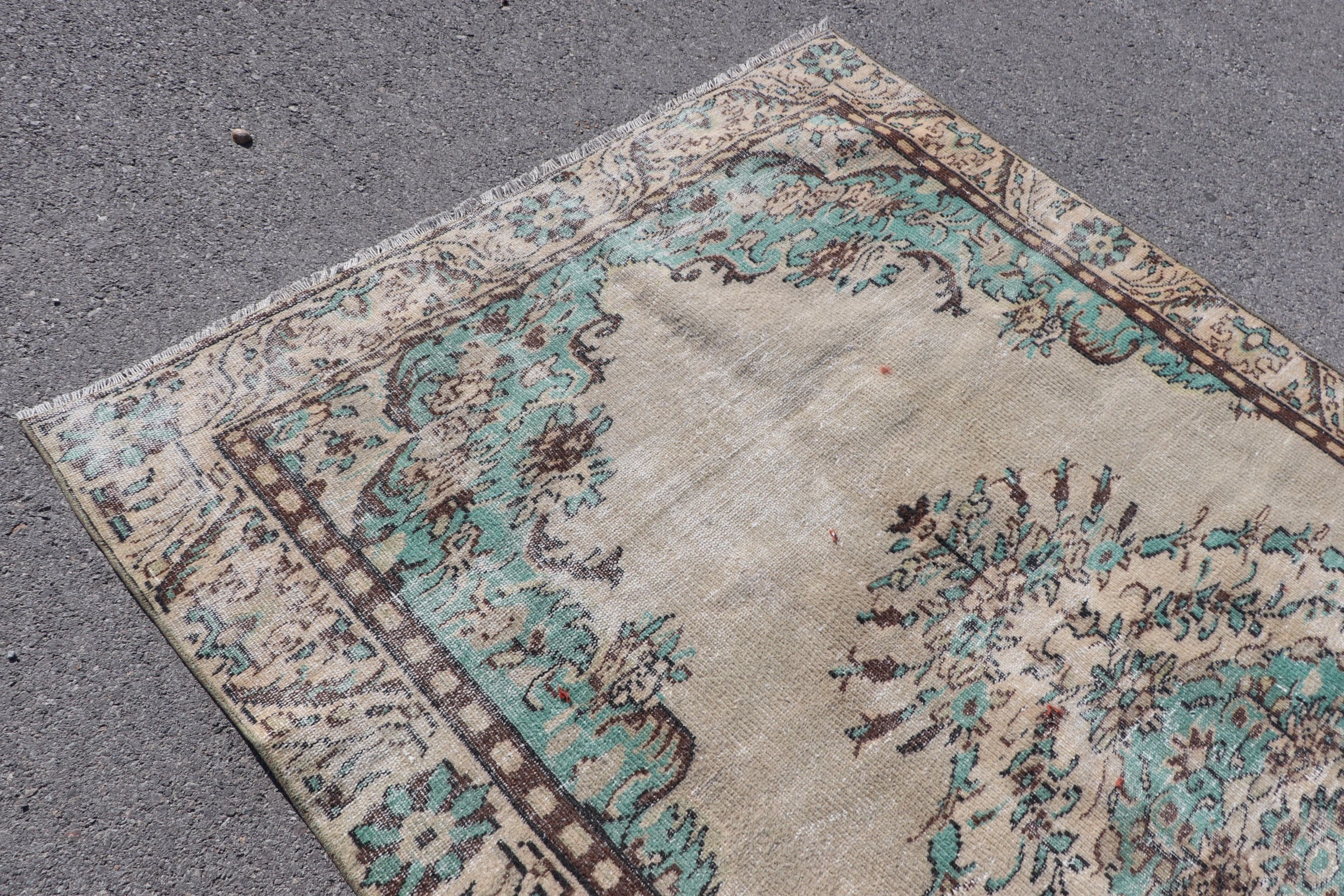 Dining Room Rug, Antique Rugs, Cool Rug, Vintage Rug, Bedroom Rug, Turkish Rugs, Rugs for Salon, Beige Antique Rug, 5.4x9.4 ft Large Rug