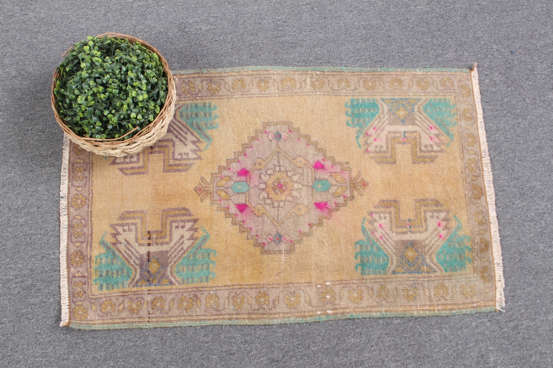 Bedroom Rug, Rugs for Nursery, Car Mat Rug, Home Decor Rug, Vintage Rug, 1.7x2.6 ft Small Rug, Custom Rug, Turkish Rug, Green Floor Rugs