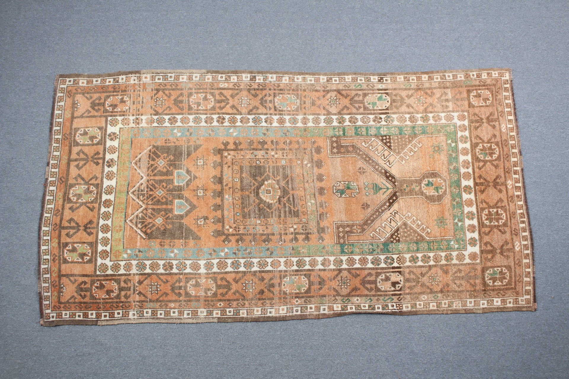 Vintage Halı, Ev Dekor Halısı, 4x7,6 ft Alan Halısı, İç Mekan Halısı, Yatak Odası Halıları, Turuncu Yatak Odası Halısı, Türk Halıları, Mutfak Halısı, Oryantal Halı