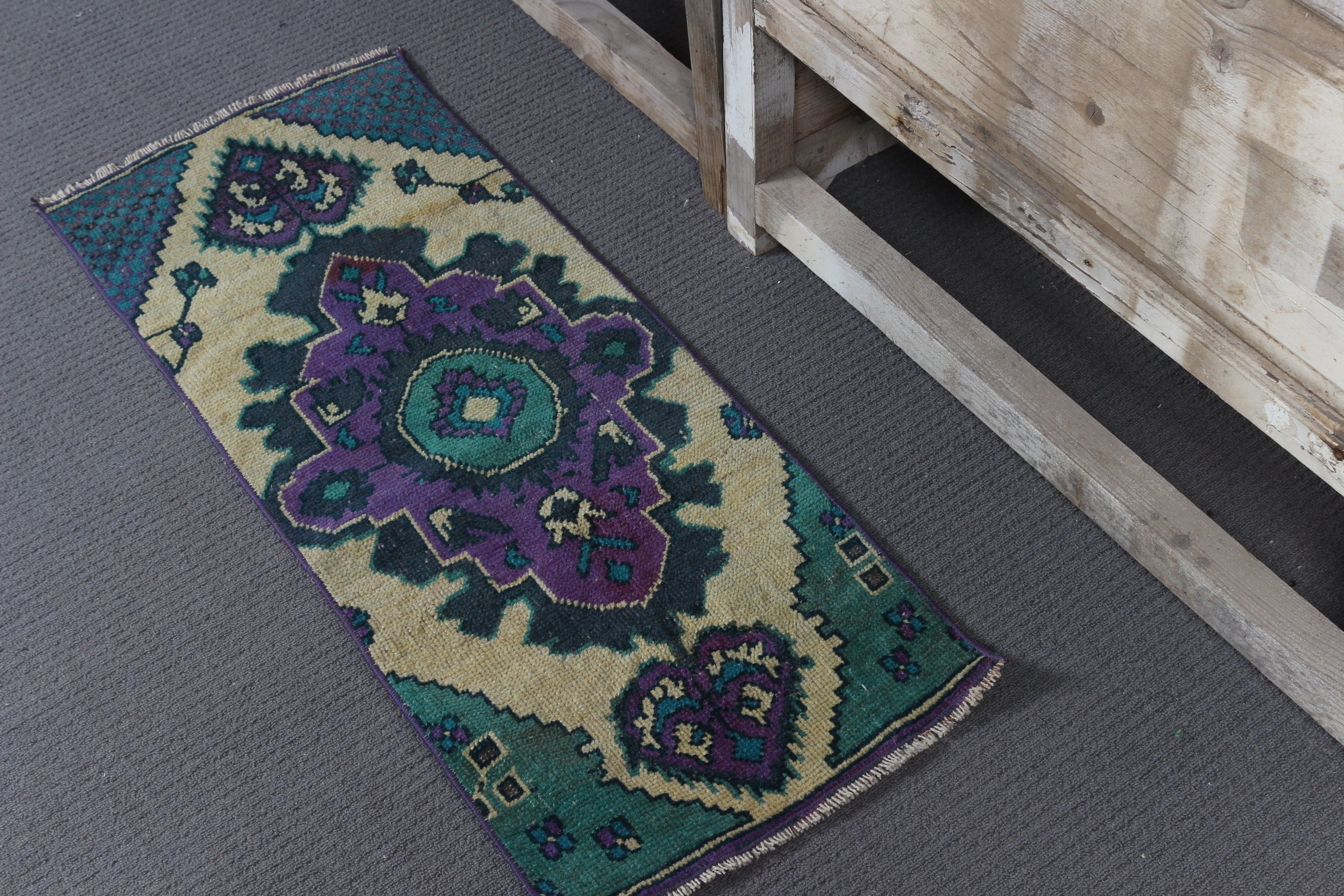 1.3x3.1 ft Small Rug, Office Rugs, Purple Floor Rugs, Turkish Rug, Nursery Rug, Oriental Rug, Bathroom Rugs, Vintage Rug