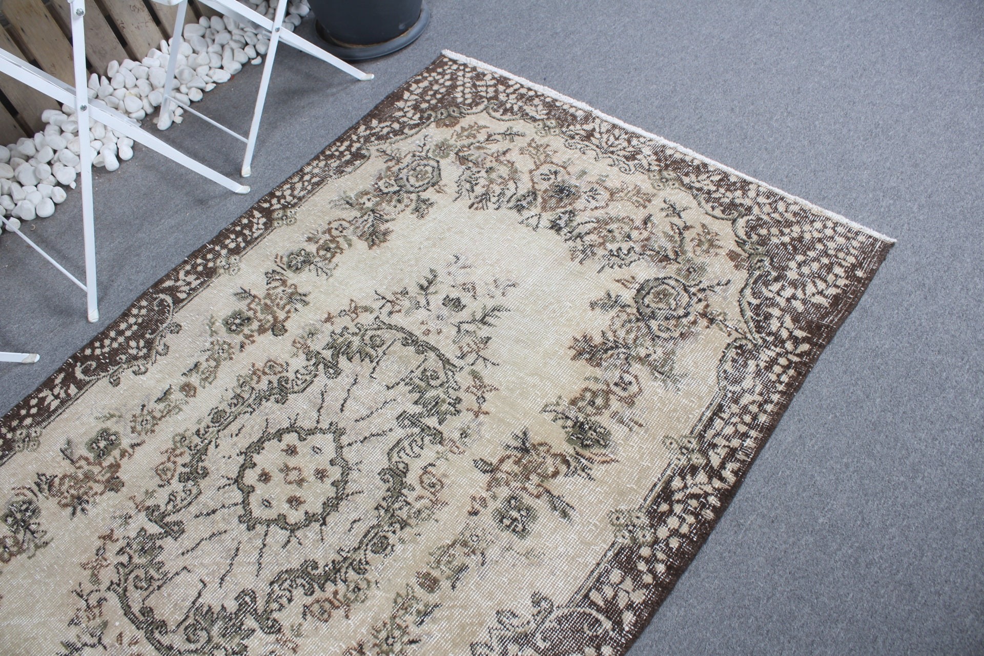 Anatolian Rug, Vintage Rug, Antique Rug, Beige Home Decor Rug, Turkish Rugs, Office Rugs, Nursery Rug, 3.9x6 ft Accent Rug, Bedroom Rug