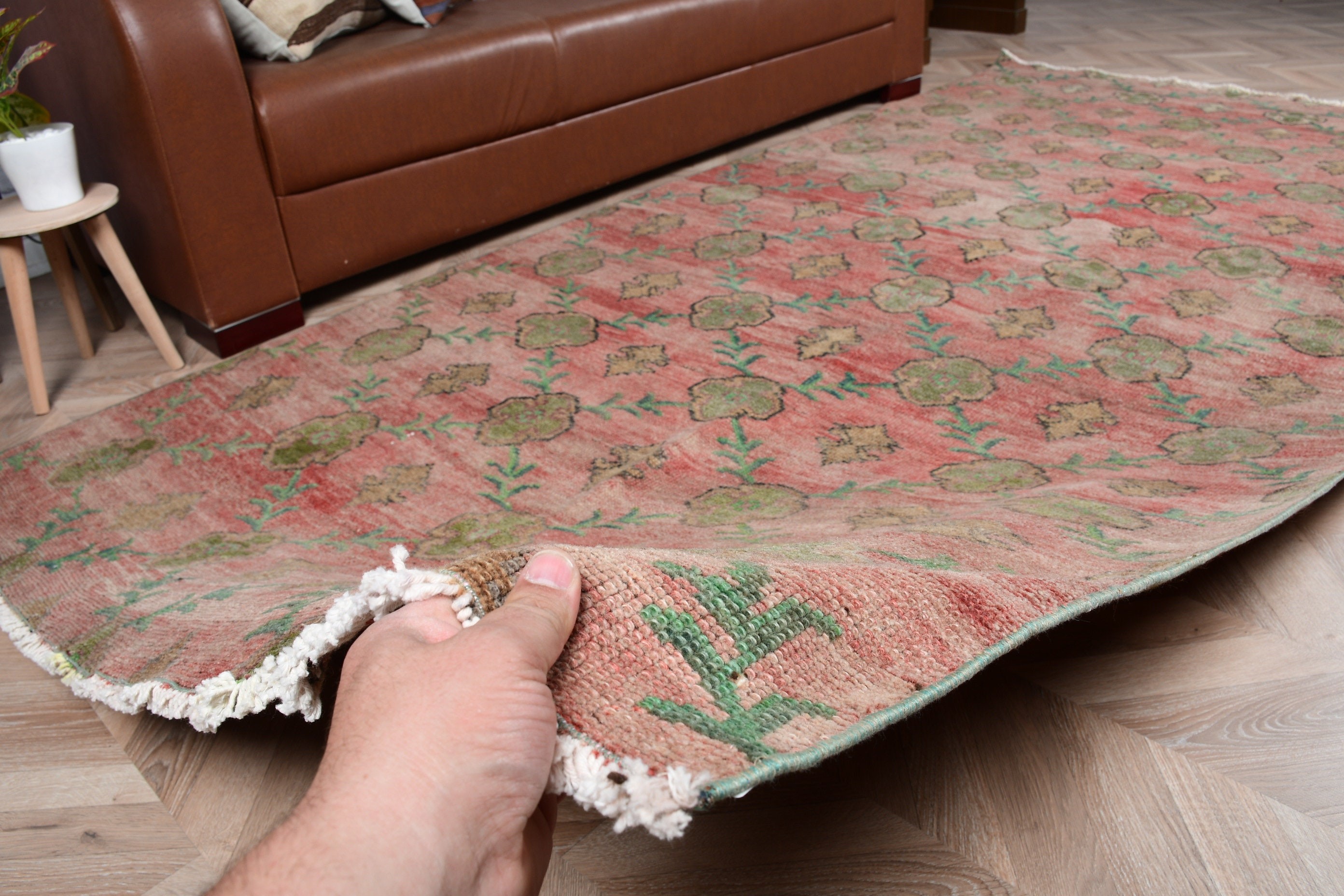 Türk Halısı, 4.7x9.5 ft Büyük Halılar, Yemek Odası Halısı, Vintage Halı, Yatak Odası Halısı, Pembe Antika Halı, Yatak Odası Halıları, Havalı Halı, Oushak Halıları