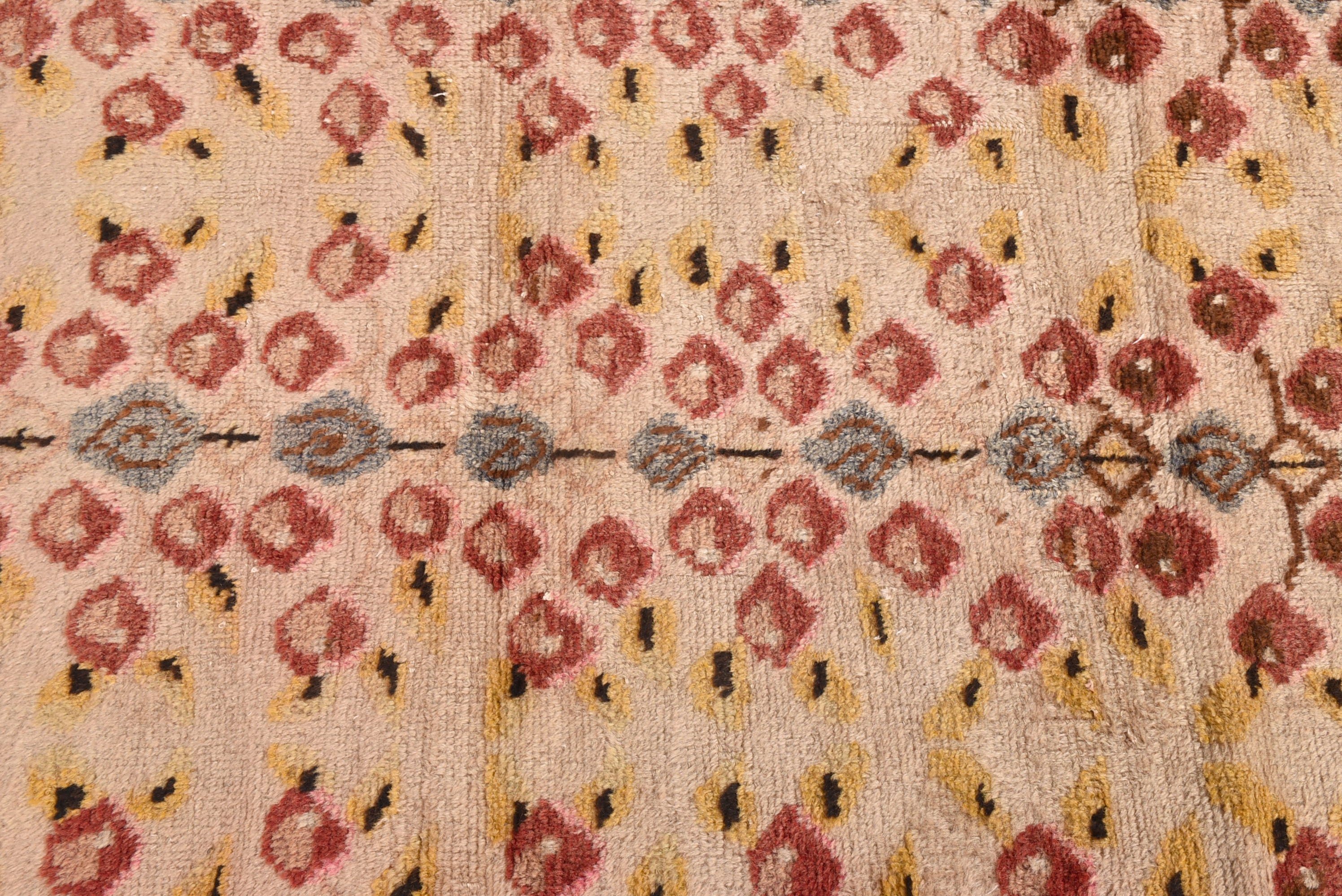 Türk Halıları, Oushak Halısı, 4.2x5.6 ft Accent Halısı, Yatak Odası Halıları, Vintage Halı, Sanatsal Halı, Mutfak Halıları, Anadolu Halısı, Bej Düz Dokuma Halı