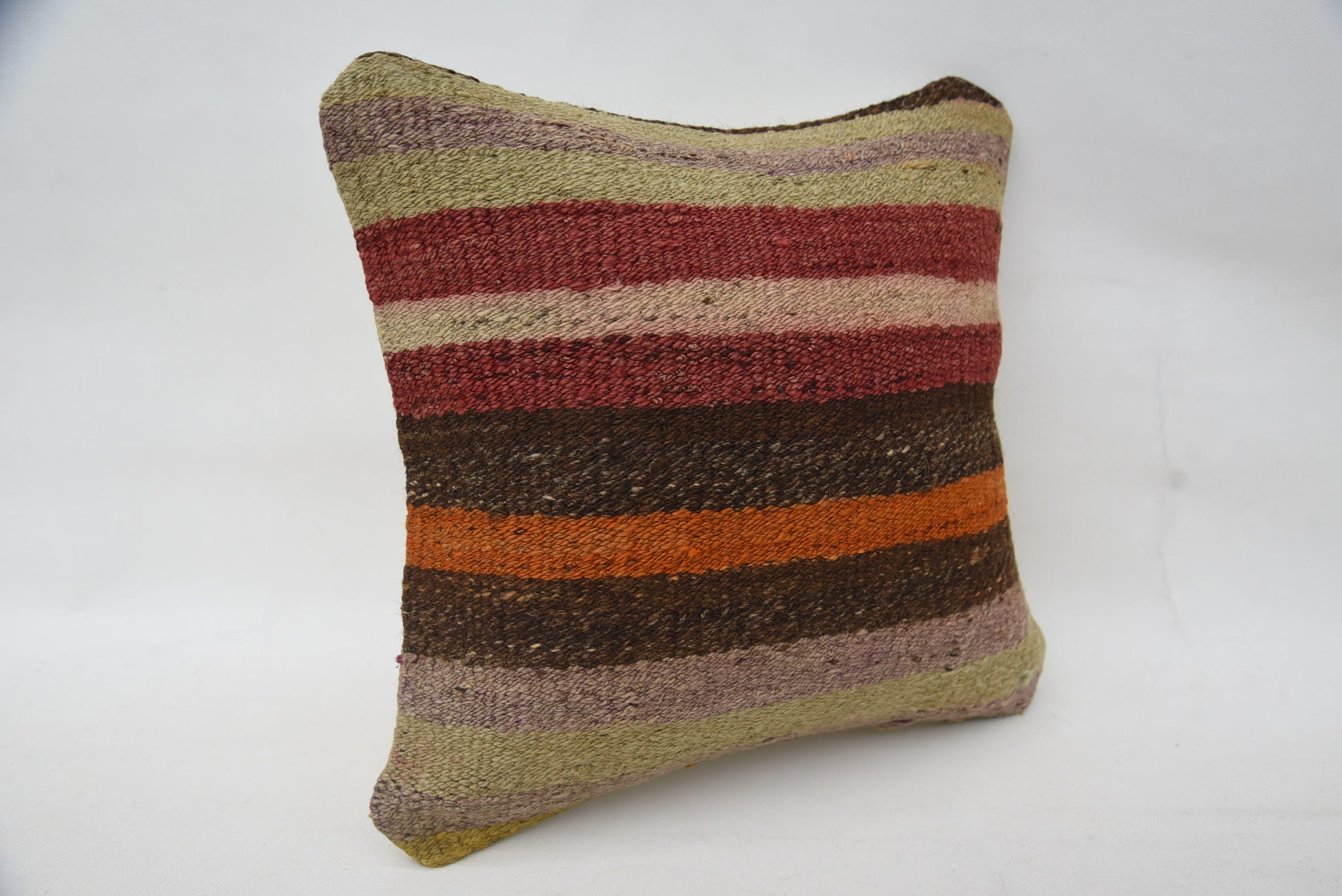 Pillow for Couch, 14"x14" Red Cushion Case, Wool Kilim Pillow Cushion Case, Handwoven Pillow, Turkish Pillow, Pillow for Sofa