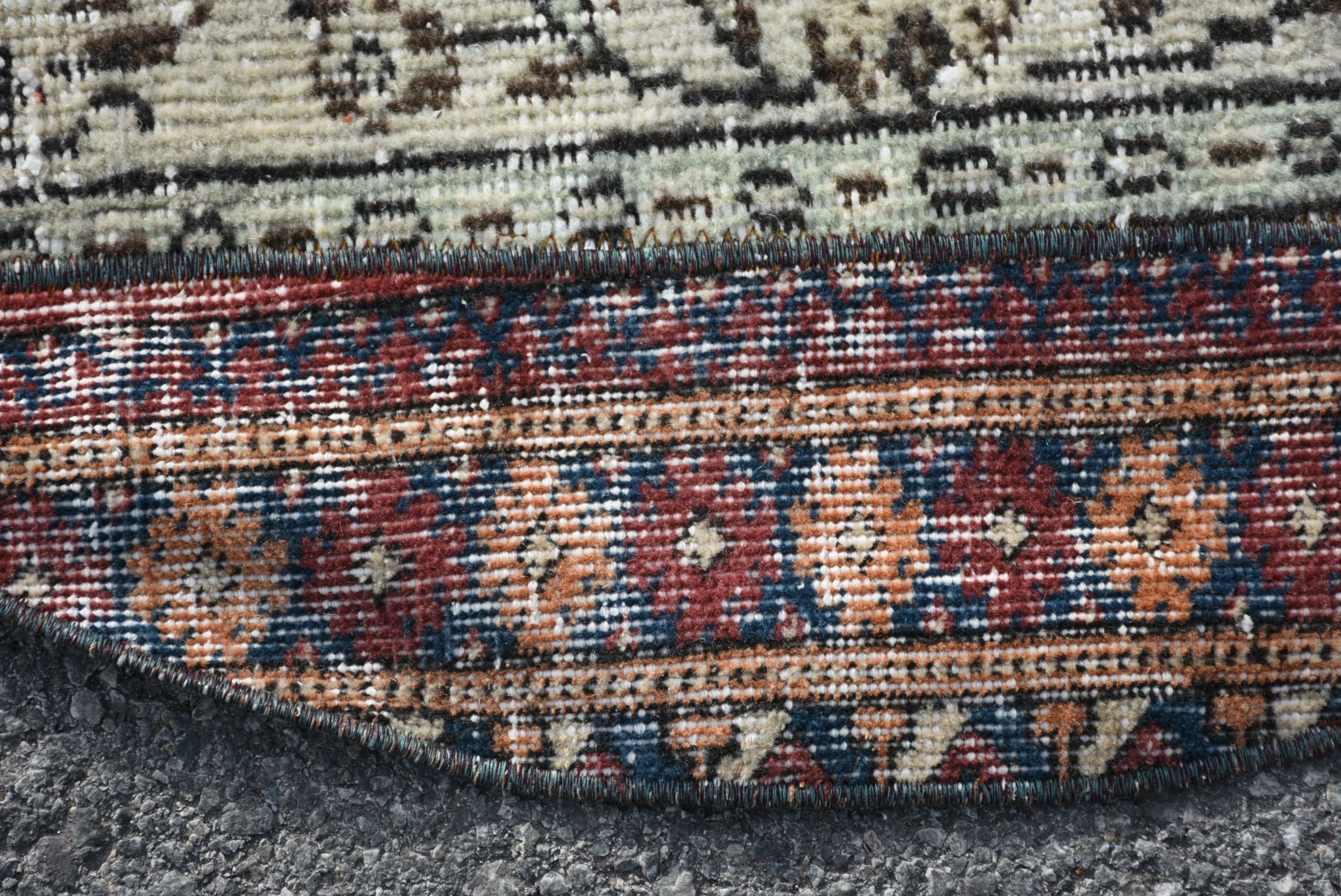 Blue Oushak Rug, Turkish Rugs, Car Mat Rug, Bath Rugs, Vintage Rugs, Rugs for Nursery, Anatolian Rug, 3.1x3.1 ft Small Rug