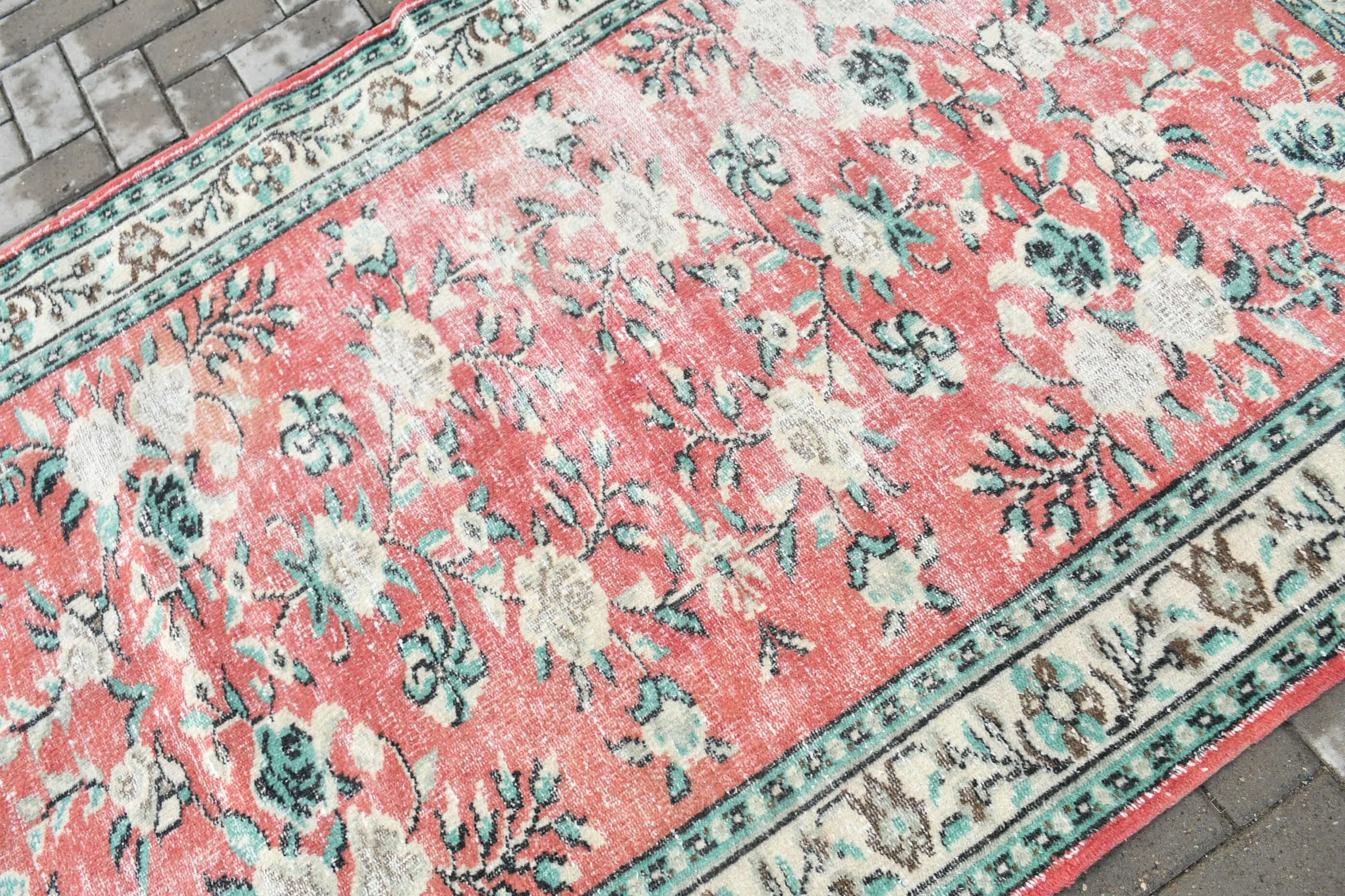 4.5x7.9 ft Area Rug, Antique Rug, Floor Rug, Home Decor Rugs, Turkish Rugs, Old Rugs, Vintage Rug, Rugs for Dining Room, Red Oriental Rug