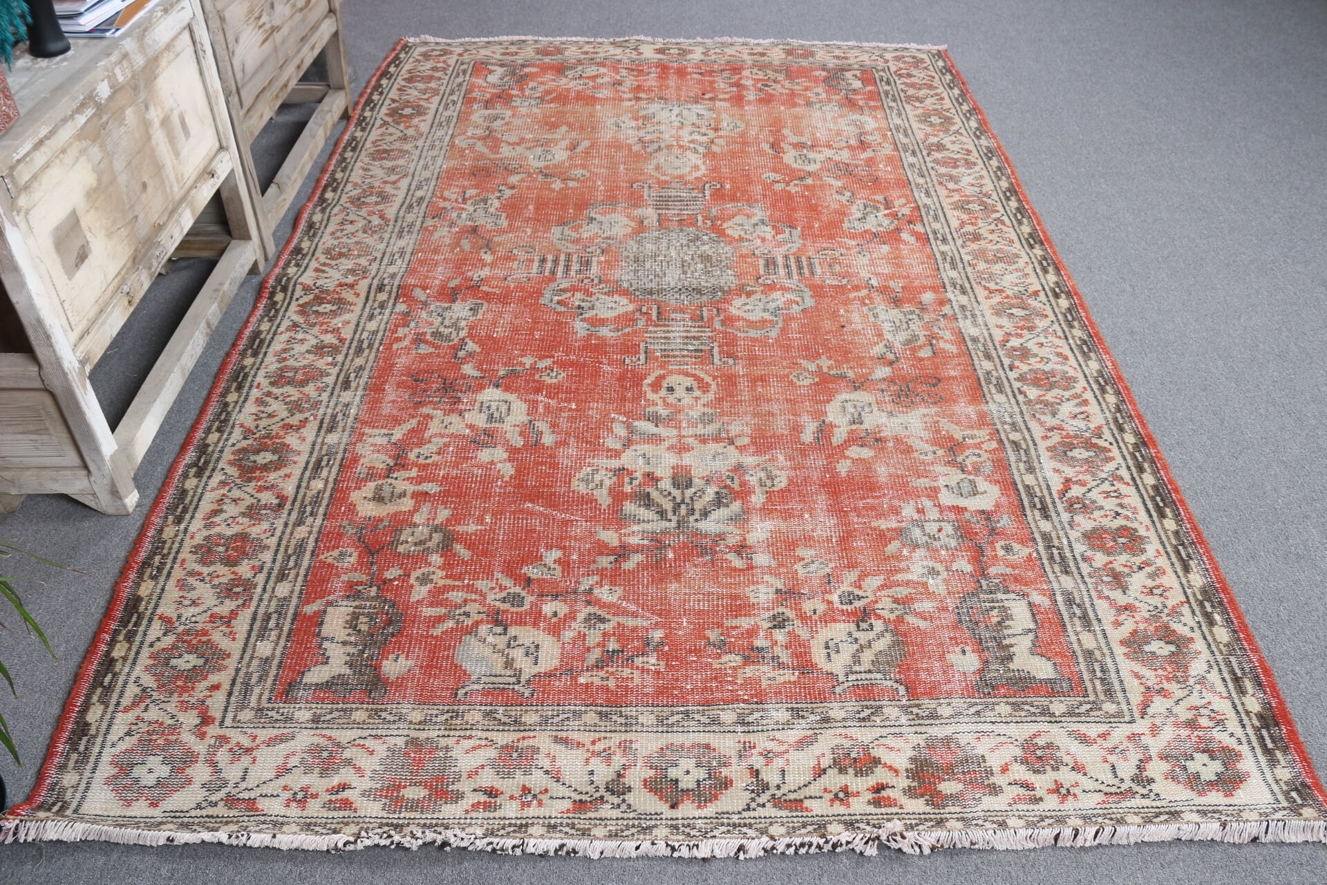 Bedroom Rug, Vintage Rugs, Turkish Rugs, Rugs for Living Room, Salon Rugs, Cool Rug, Kitchen Rug, Red  5.7x8.9 ft Large Rug