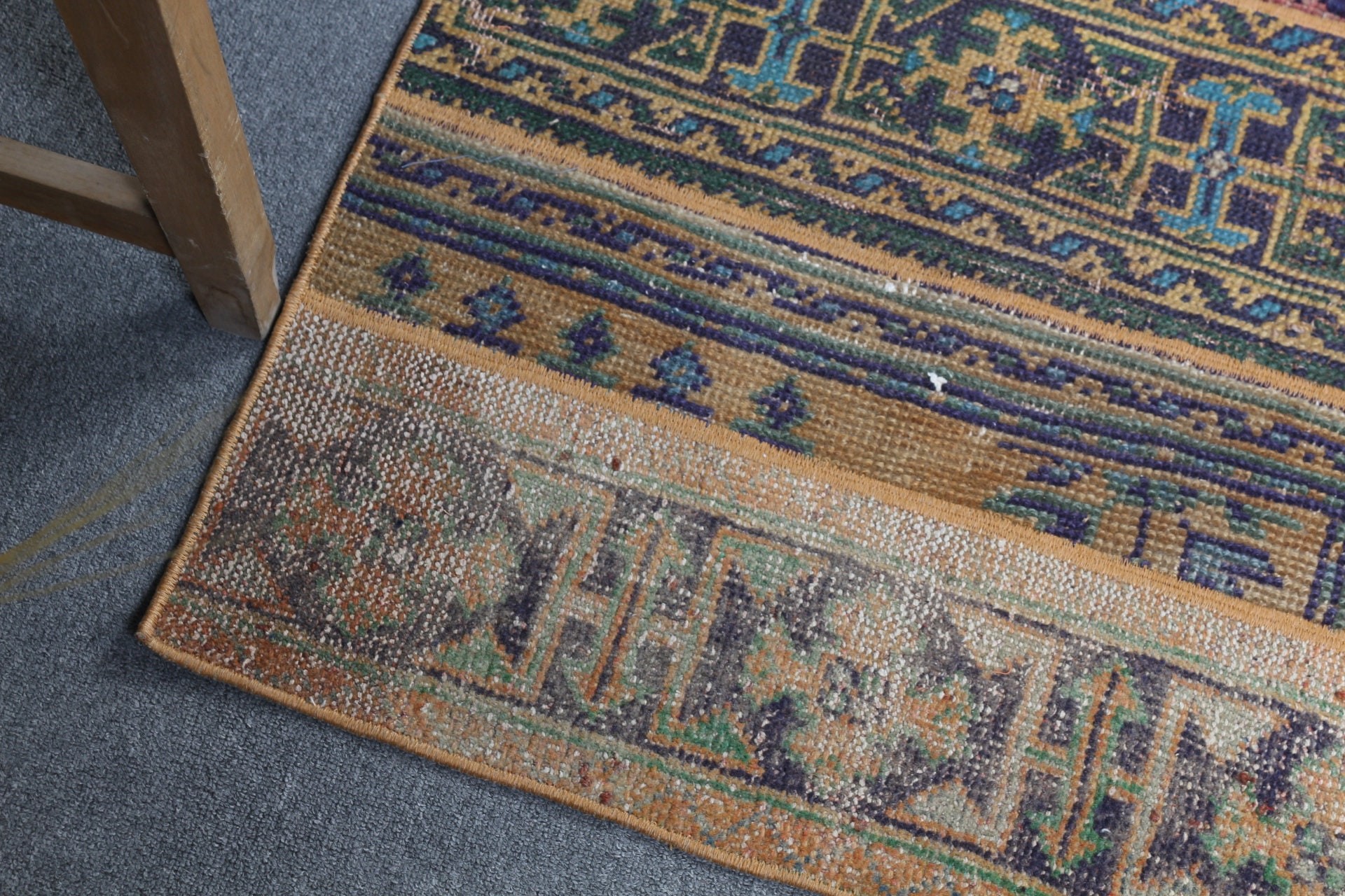 Türk Halısı, Vintage Halılar, Yatak Odası Halısı, 3x4.9 ft Küçük Halı, Oryantal Halı, Fas Halıları, Yatak Odası Halıları, Giriş Halısı, Yeşil Oryantal Halılar