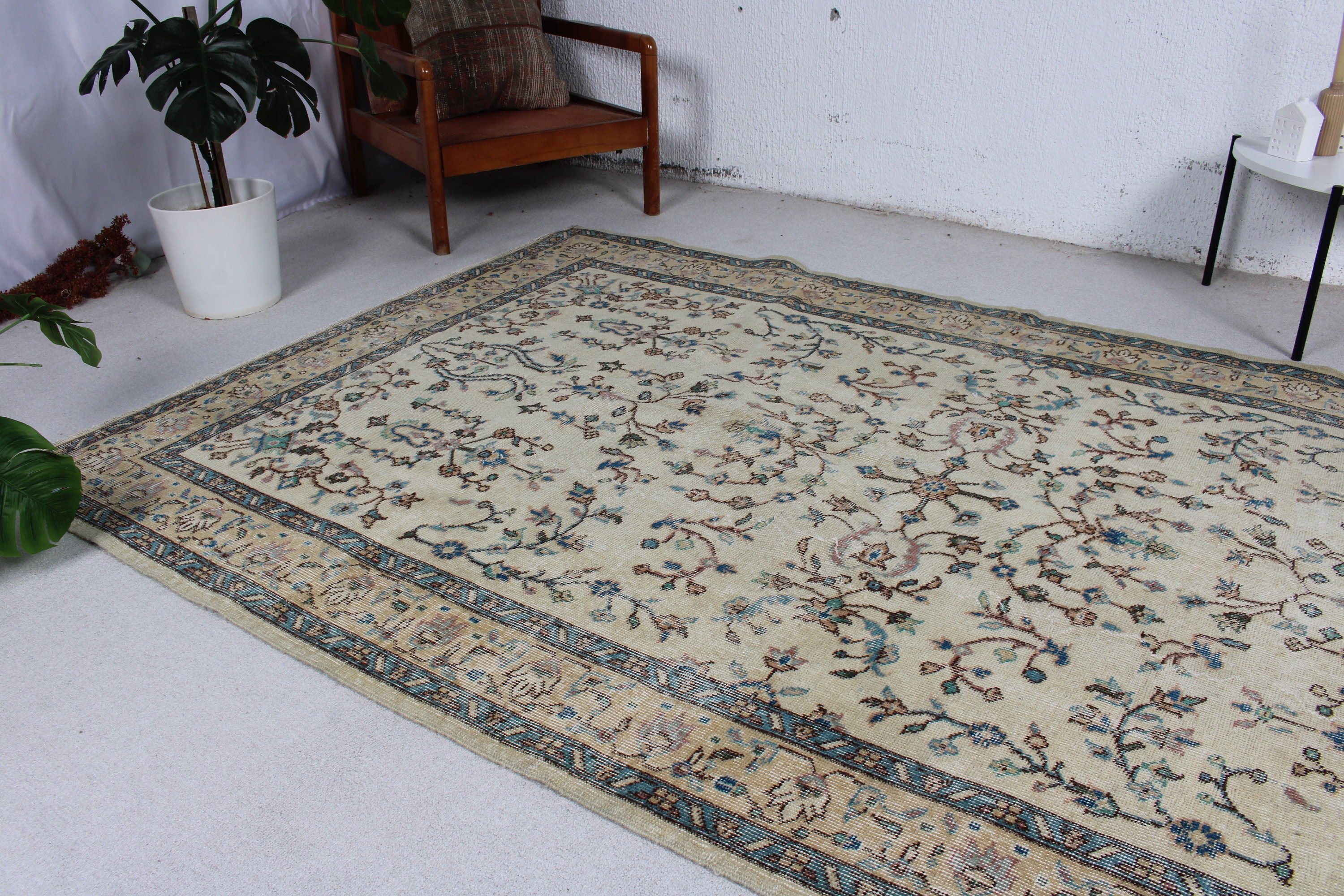 Büyük Boho Halı, Bej Mutfak Halısı, El Yapımı Halı, Düz Dokuma Halı, 5.5x9 ft Büyük Halı, El Dokuma Halı, Yatak Odası Halıları, Vintage Halılar, Türk Halıları