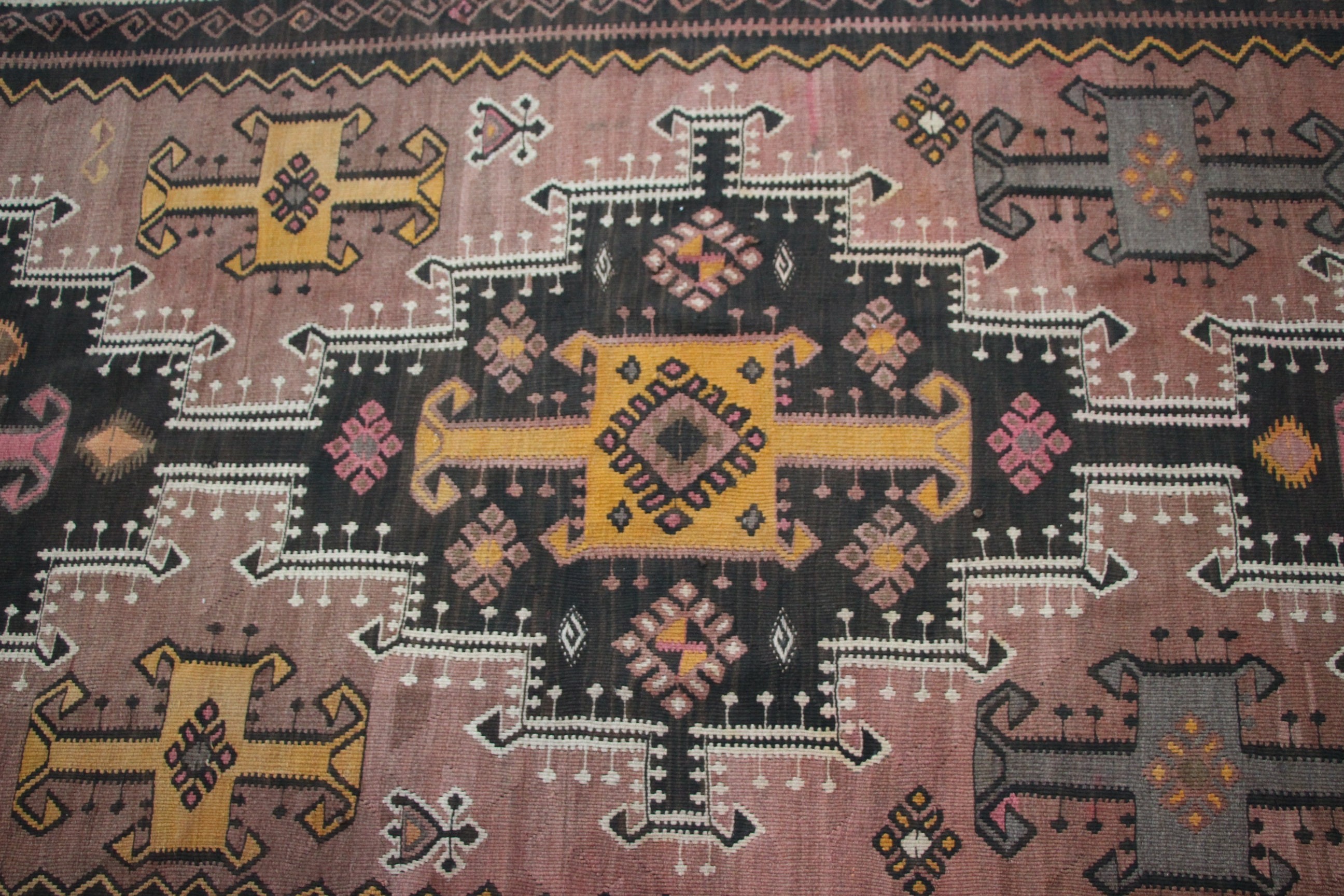 Vintage Rugs, Brown Home Decor Rugs, Turkish Rugs, Kilim, Corridor Rug, Oriental Rugs, 4.8x14.1 ft Runner Rug, Kitchen Rugs
