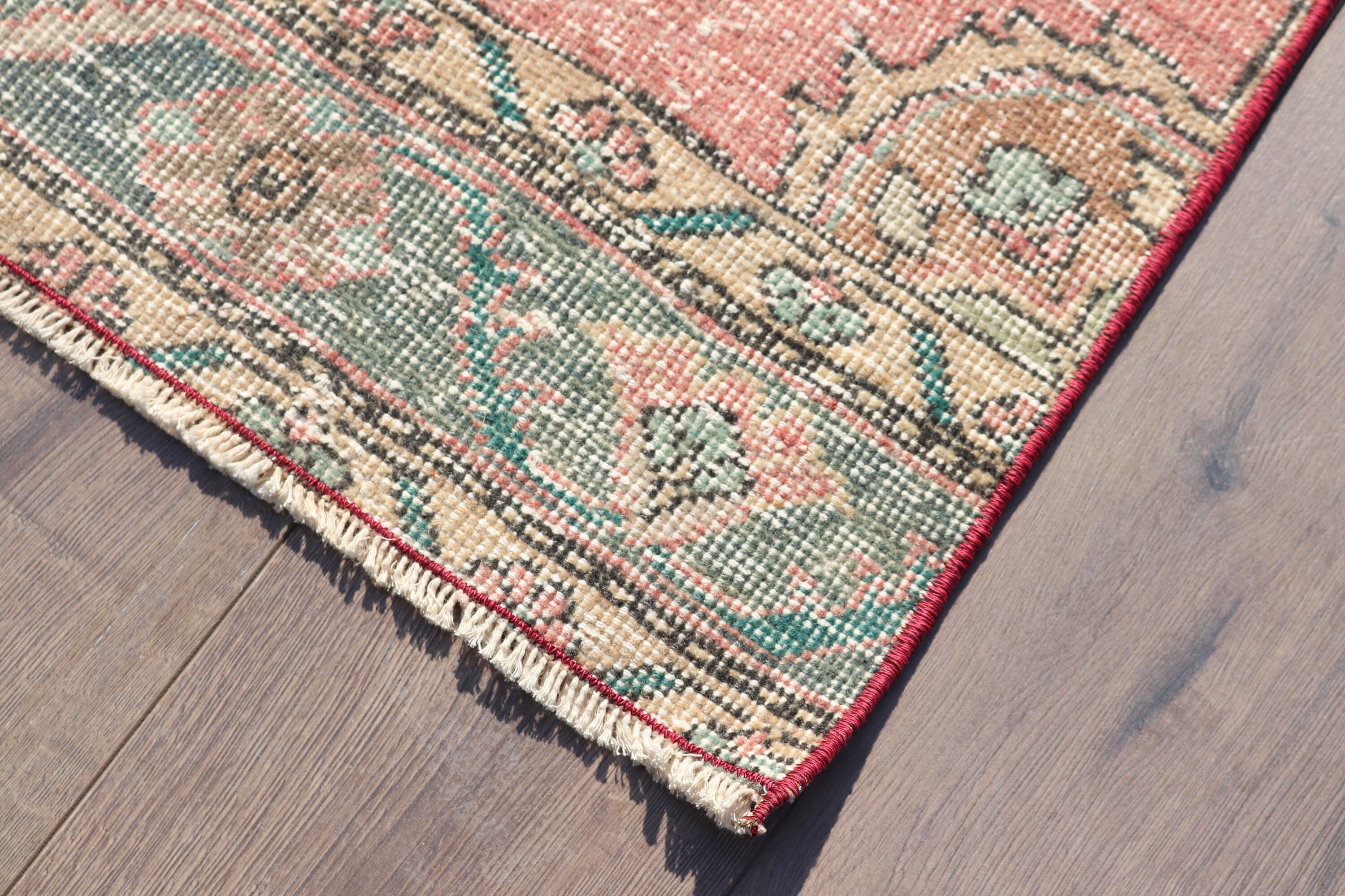 Ethnic Rug, Pink Geometric Rugs, Boho Rugs, Long Runner Rugs, Vintage Rugs, 3x12.5 ft Runner Rug, Turkish Rug, Stair Rugs, Luxury Rugs