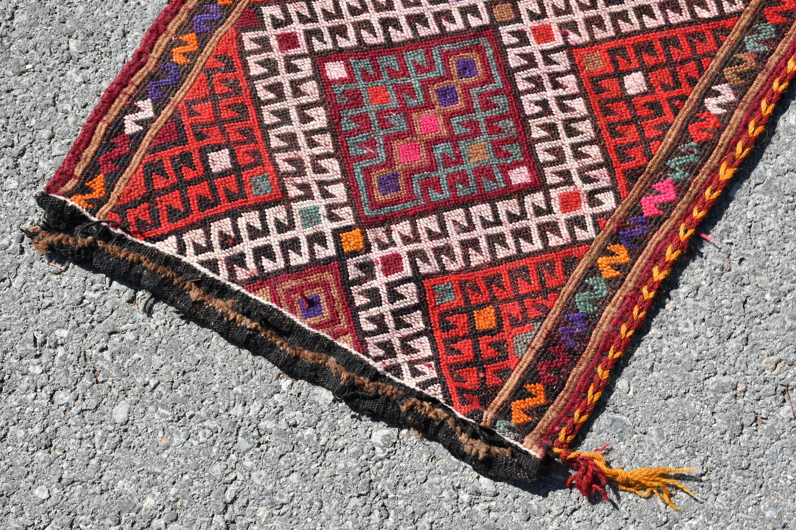 Yatak odası Kilim, Giriş Kilim, Antik Kilim, Türk Kilim, Paspas Kilim, Kırmızı Renkli Kilim, 48x67 cm Küçük Kilim, Duvar Kilim