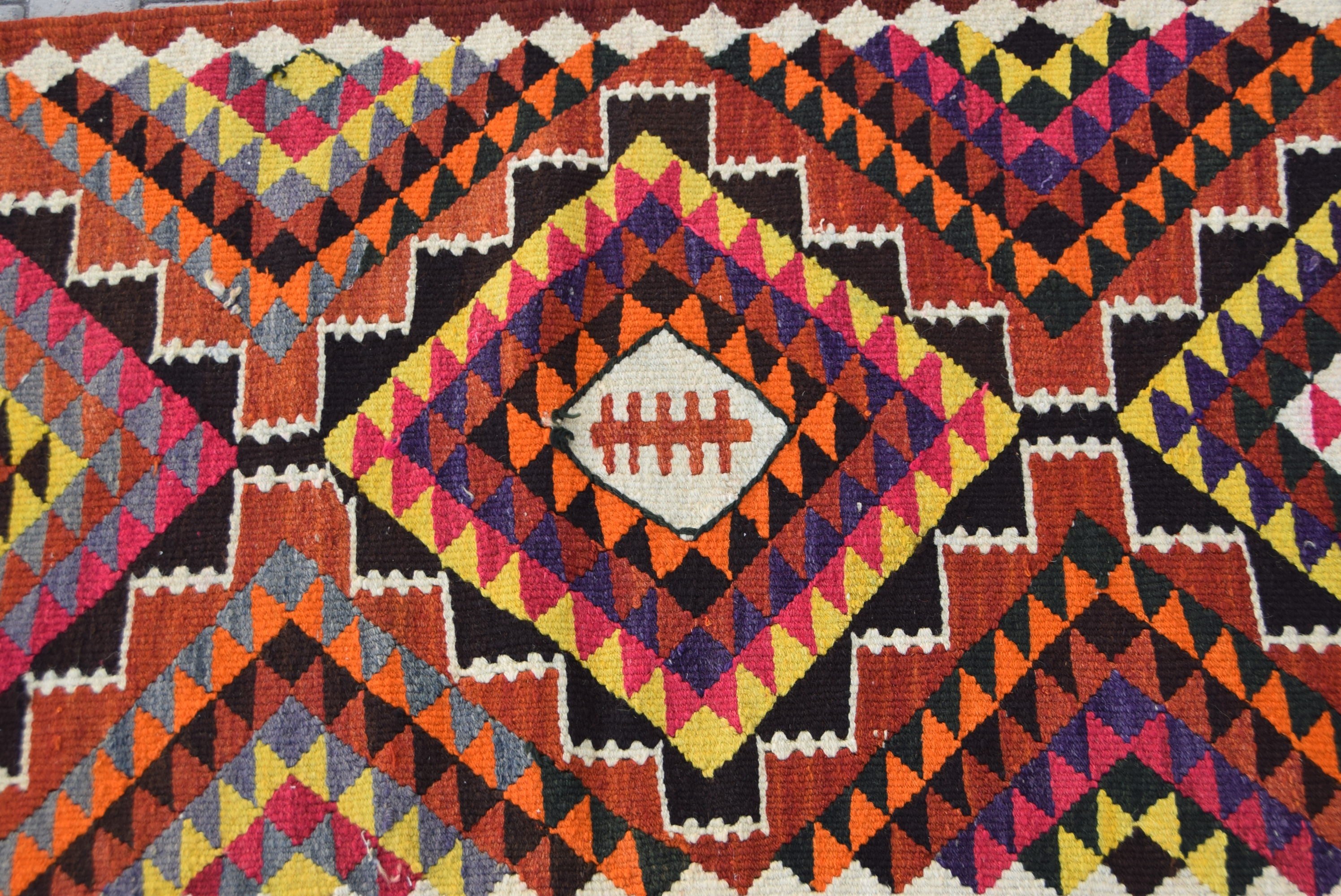 2.8x9 ft Runner Rug, Rugs for Runner, Cool Rug, Kitchen Rug, Vintage Rugs, Oushak Rug, Orange Floor Rugs, Bright Rug, Turkish Rugs