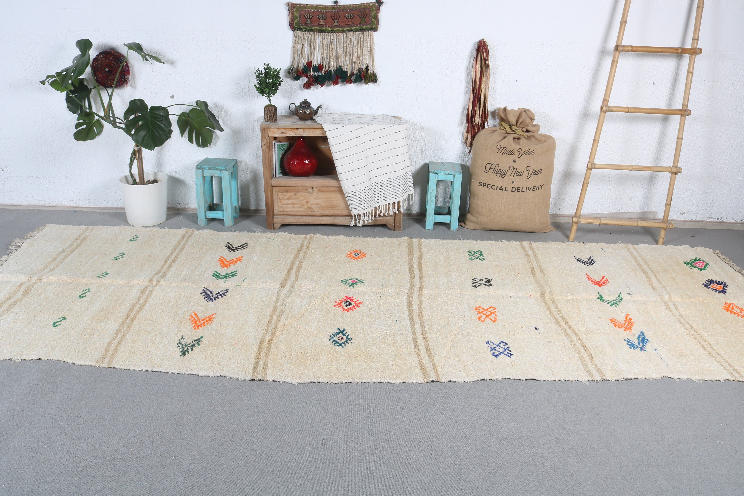 Old Rugs, Vintage Rugs, Corridor Rugs, Hallway Rug, Yellow  4.5x13 ft Runner Rug, Home Decor Rug, Turkish Rug, Anatolian Rugs