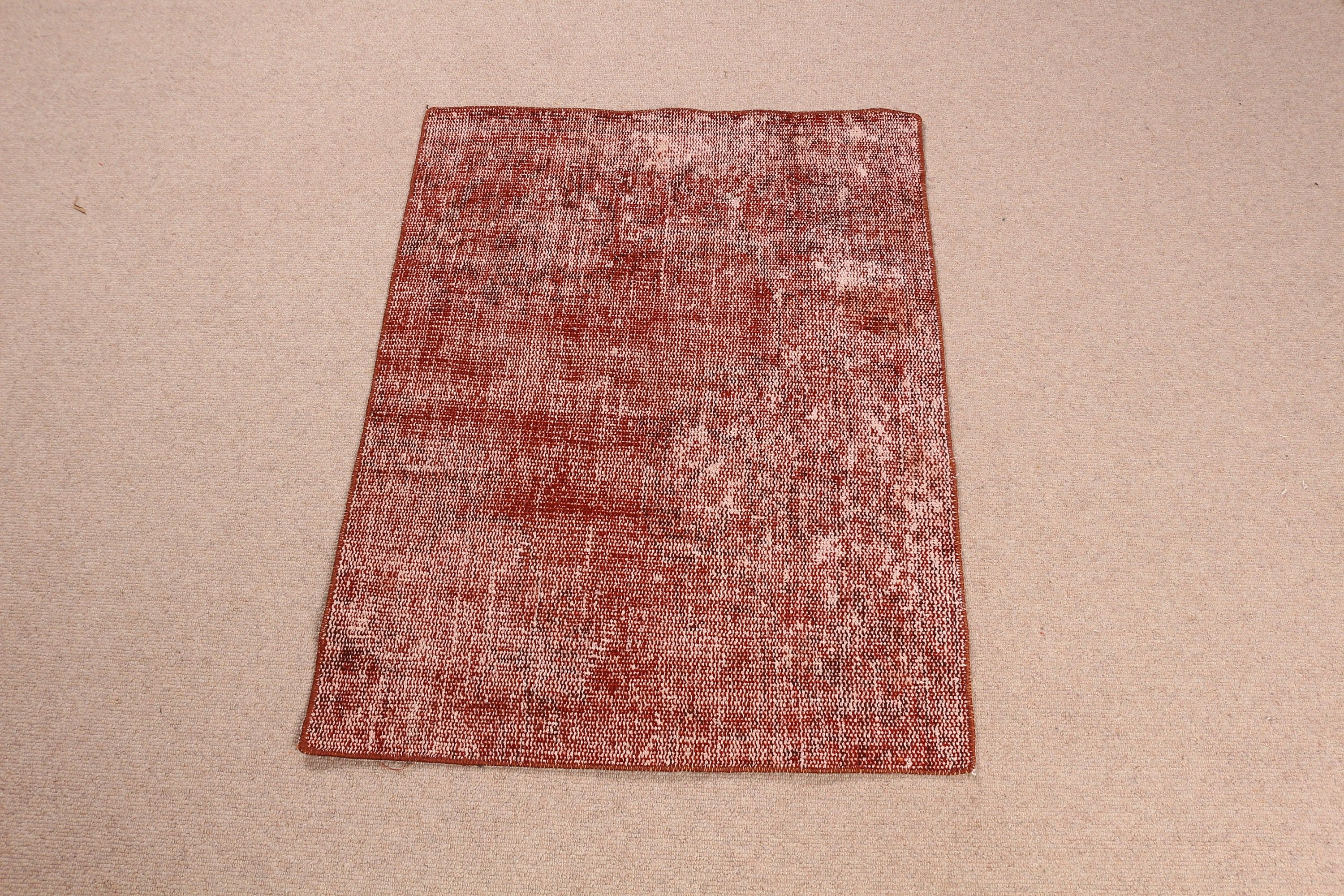 Red Wool Rugs, Kitchen Rug, Art Rug, Vintage Rug, Eclectic Rug, Rugs for Bath, Turkish Rug, Oriental Rug, Bedroom Rugs, 2.3x3 ft Small Rugs