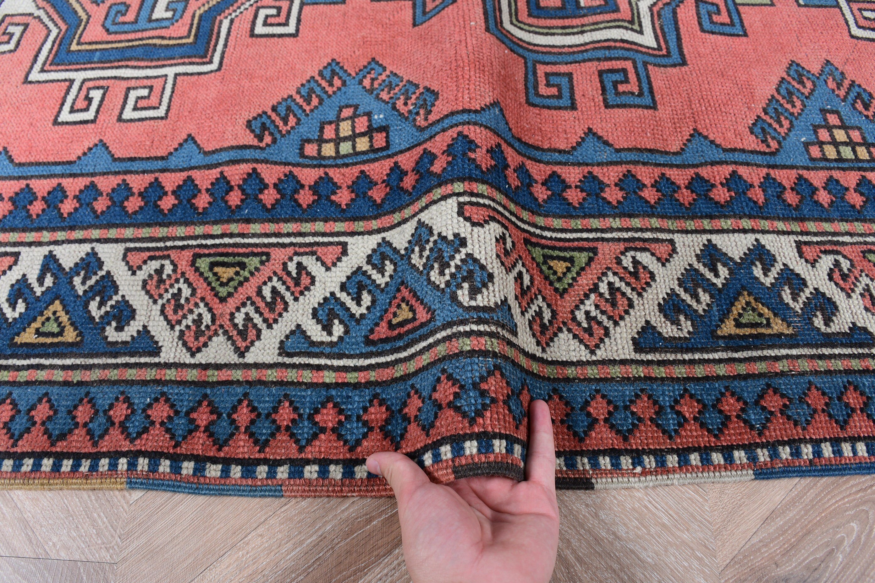 Pembe Anadolu Halıları, Eskitilmiş Halı, Çocuk Halıları, Yatak Odası Halısı, 3,8x6,2 ft Vurgulu Halı, Vintage Halılar, Giriş Halısı, Anadolu Halısı, Türk Halısı