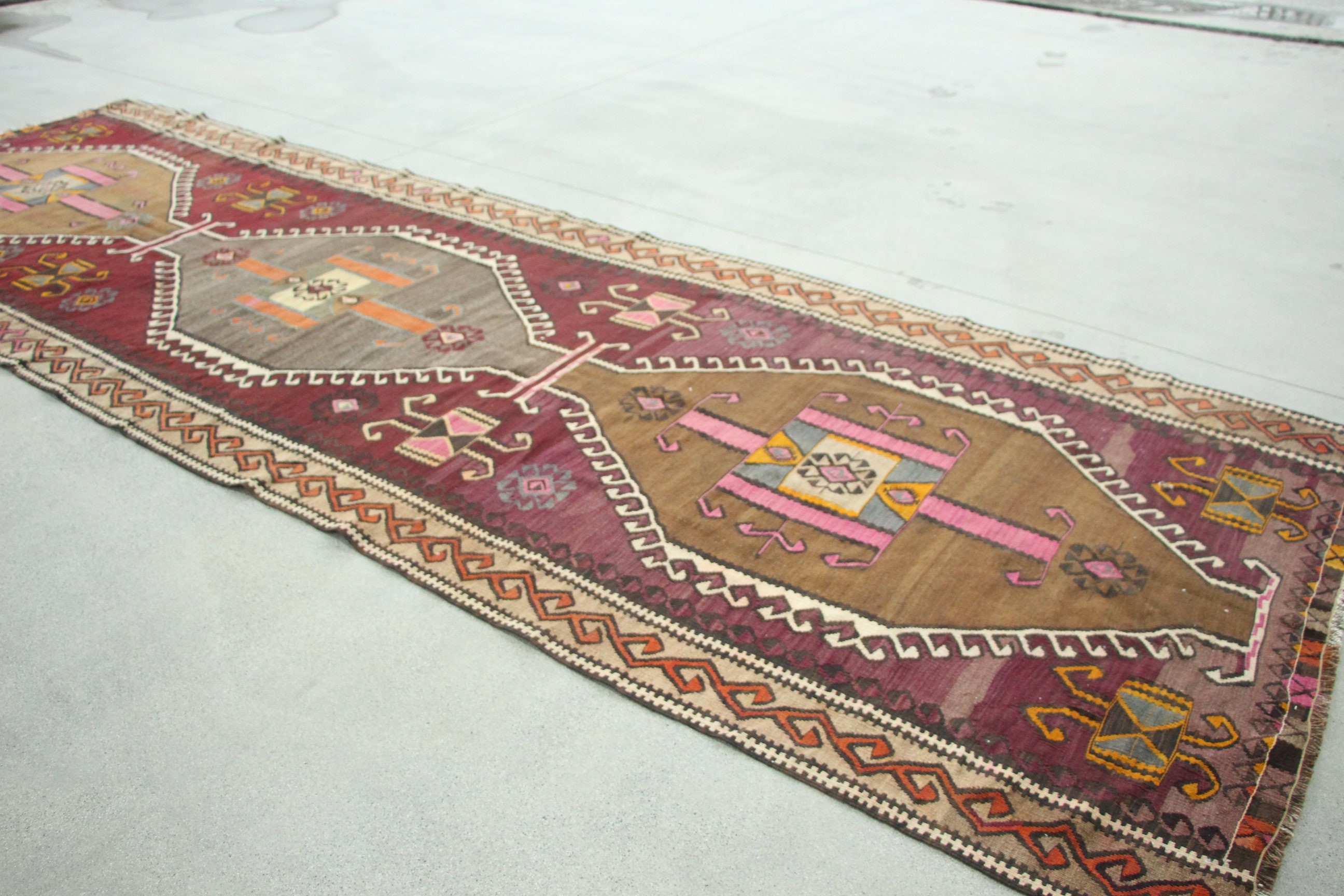 Koridor Halısı, Vintage Halı, Gökkuşağı Ev Dekor Halısı, Türk Halıları, Yer Halıları, Kilim, Koridor Halısı, 4.5x14.3 ft Runner Halıları, Ev Dekor Halısı