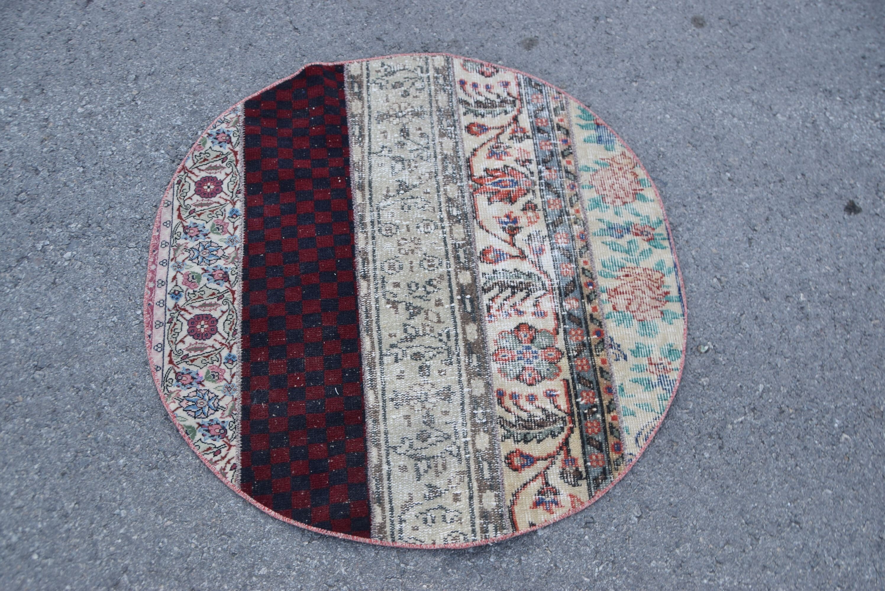 Kapı Paspası Halısı, 3.1x3.1 ft Küçük Halı, Araba Paspası Halıları, Vintage Halı, Türk Halısı, Bej Yatak Odası Halısı, Çocuk Odası Halısı, Yatak Odası Halıları, Mutfak Halısı