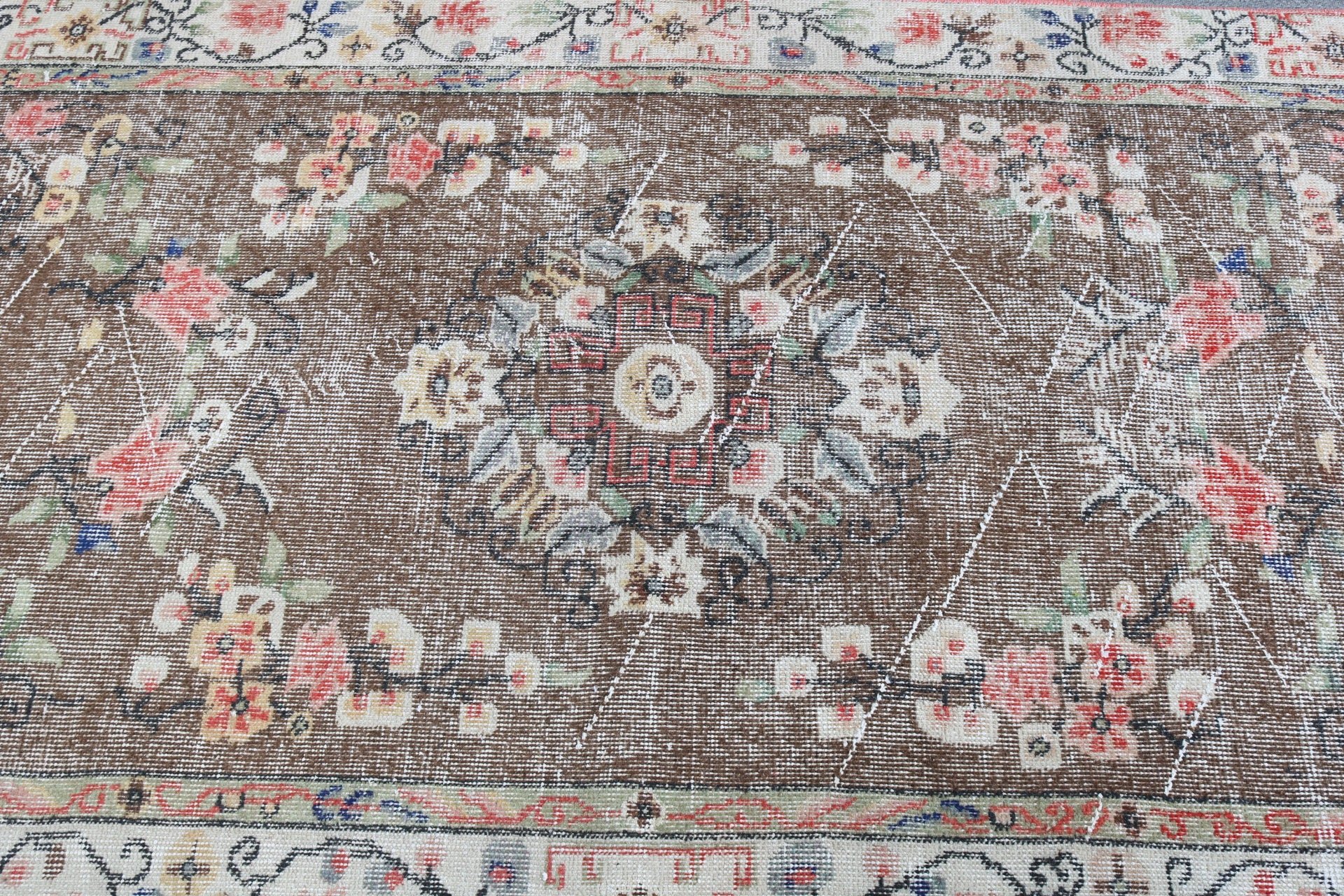 Vintage Halı, Boho Bölge Halısı, Düz Dokuma Halılar, Çocuk Halısı, Oushak Halı, Kahverengi Açıklama Halısı, 3,7x7,2 ft Alan Halıları, Egzotik Halılar, Türk Halıları