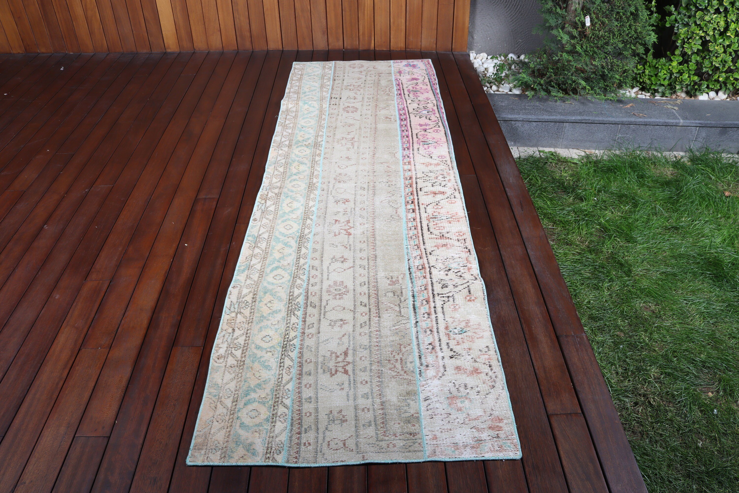 Oryantal Halı, Kahverengi Boho Halı, Koridor Halıları, Türk Halıları, Geometrik Halı, 2,7x8,6 ft Koşucu Halısı, Vintage Halılar, Merdiven Halıları, Koridor Halısı