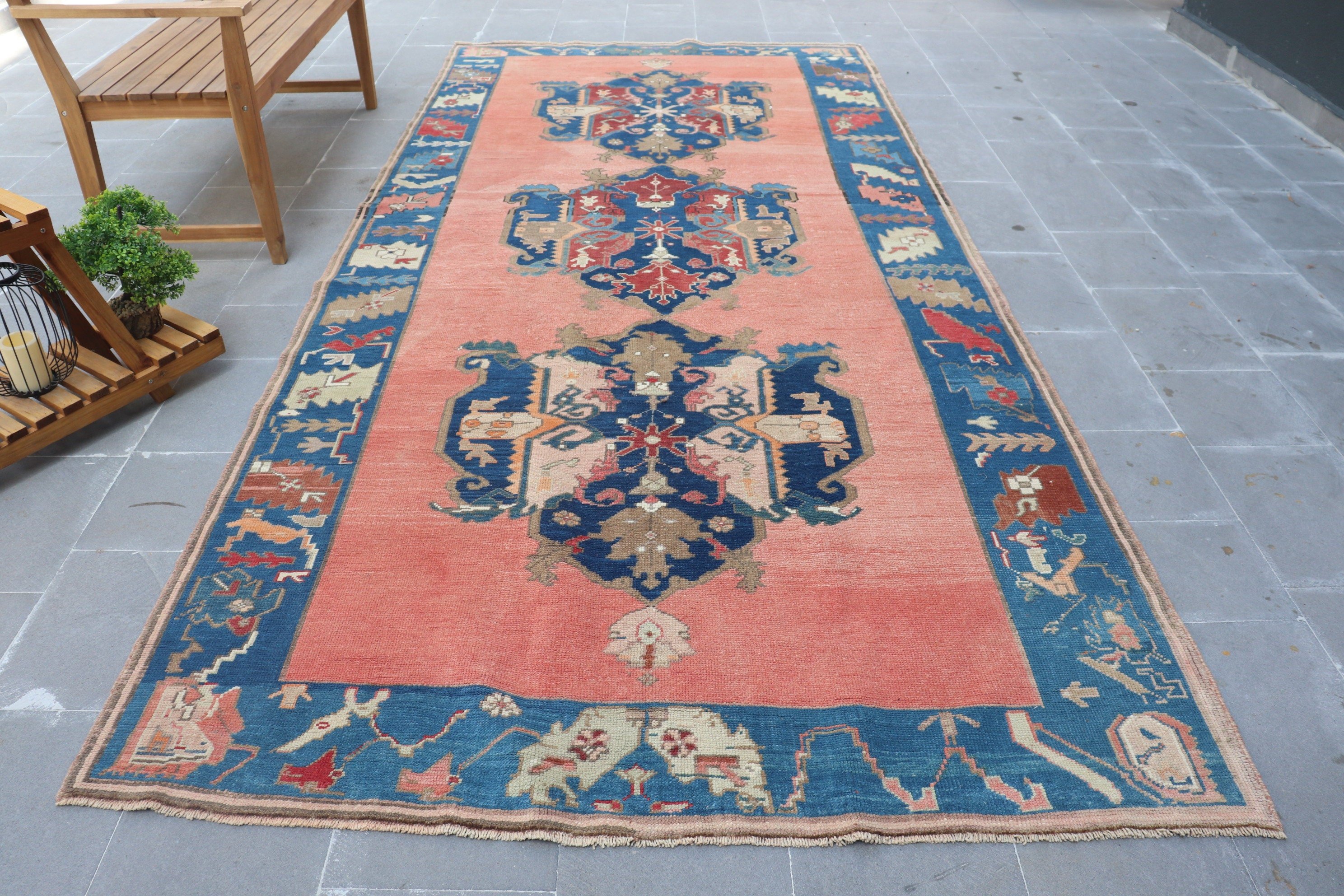 Living Room Rug, Rugs for Salon, Turkish Rugs, Orange Anatolian Rug, Oushak Rug, 5.5x11.8 ft Large Rug, Old Rug, Vintage Rugs, Bedroom Rug